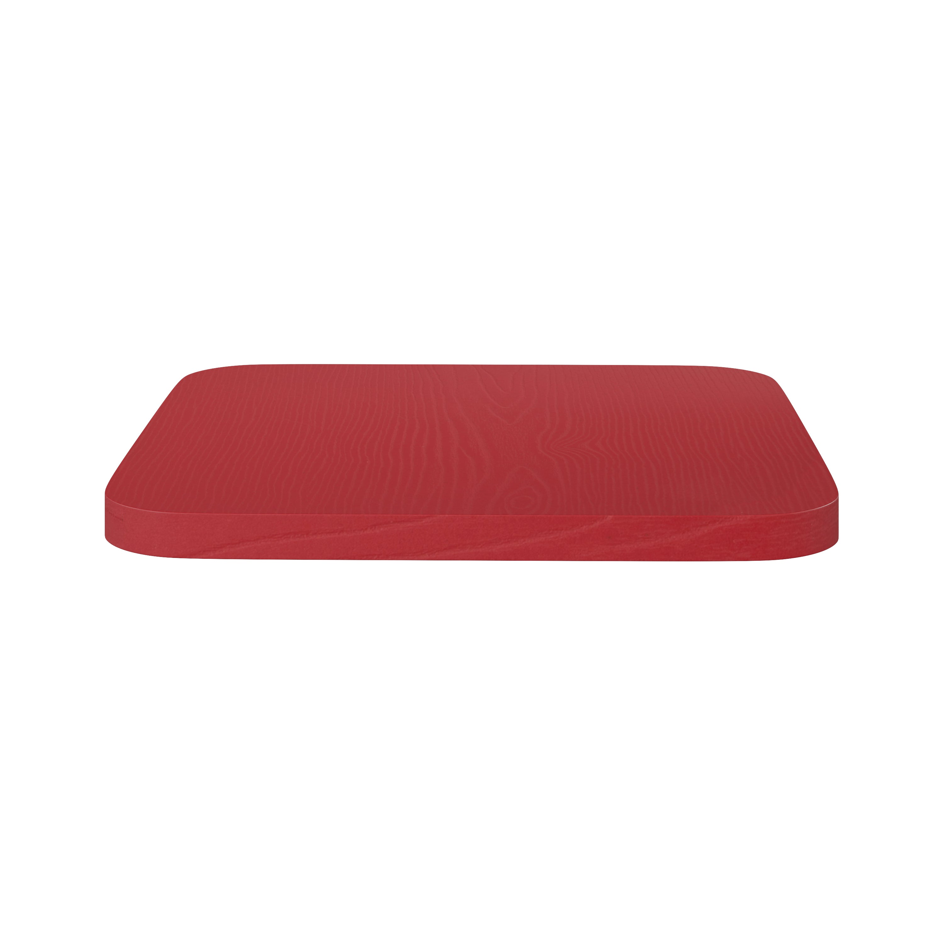 Perry Poly Resin Wood Square Seat with Rounded Edges for Colorful Metal Barstools in Red