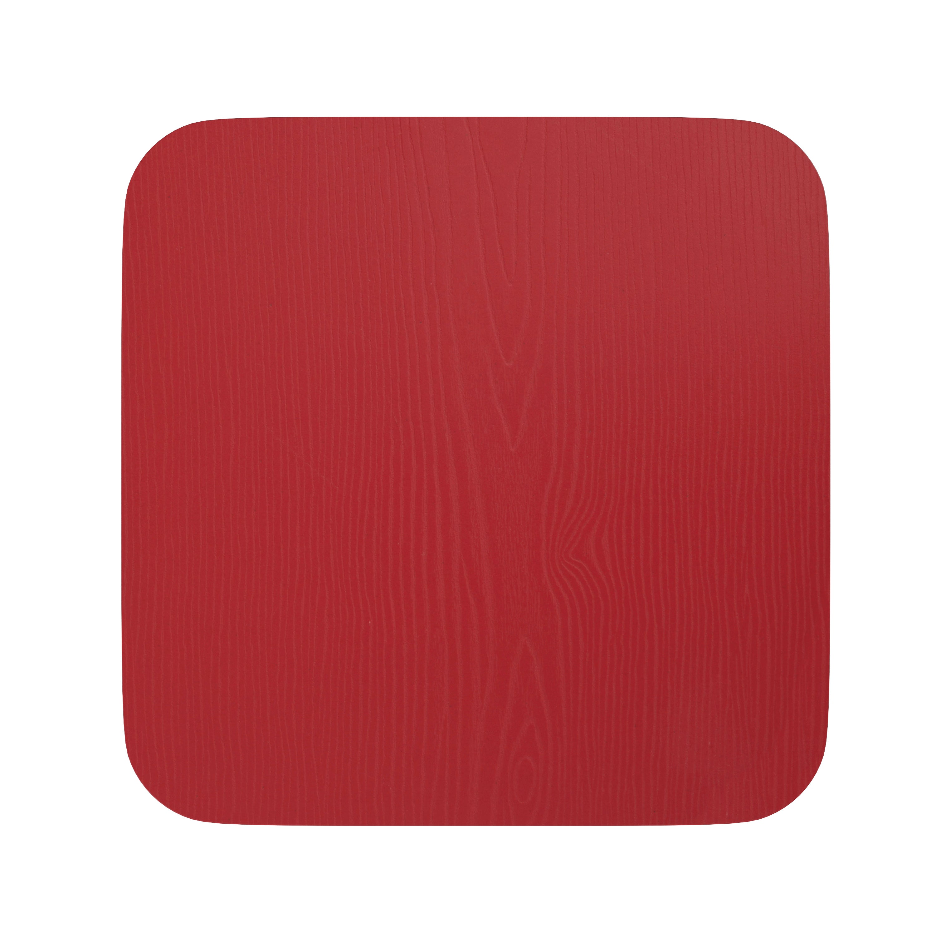 Perry Poly Resin Wood Square Seat with Rounded Edges for Colorful Metal Barstools in Red