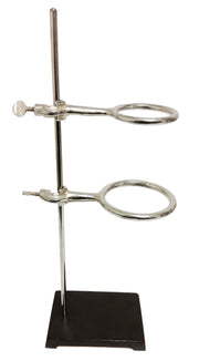 Stand Support Stamped Steel 4x6" with 18" rod and 2 rings, size 3 & 4".
