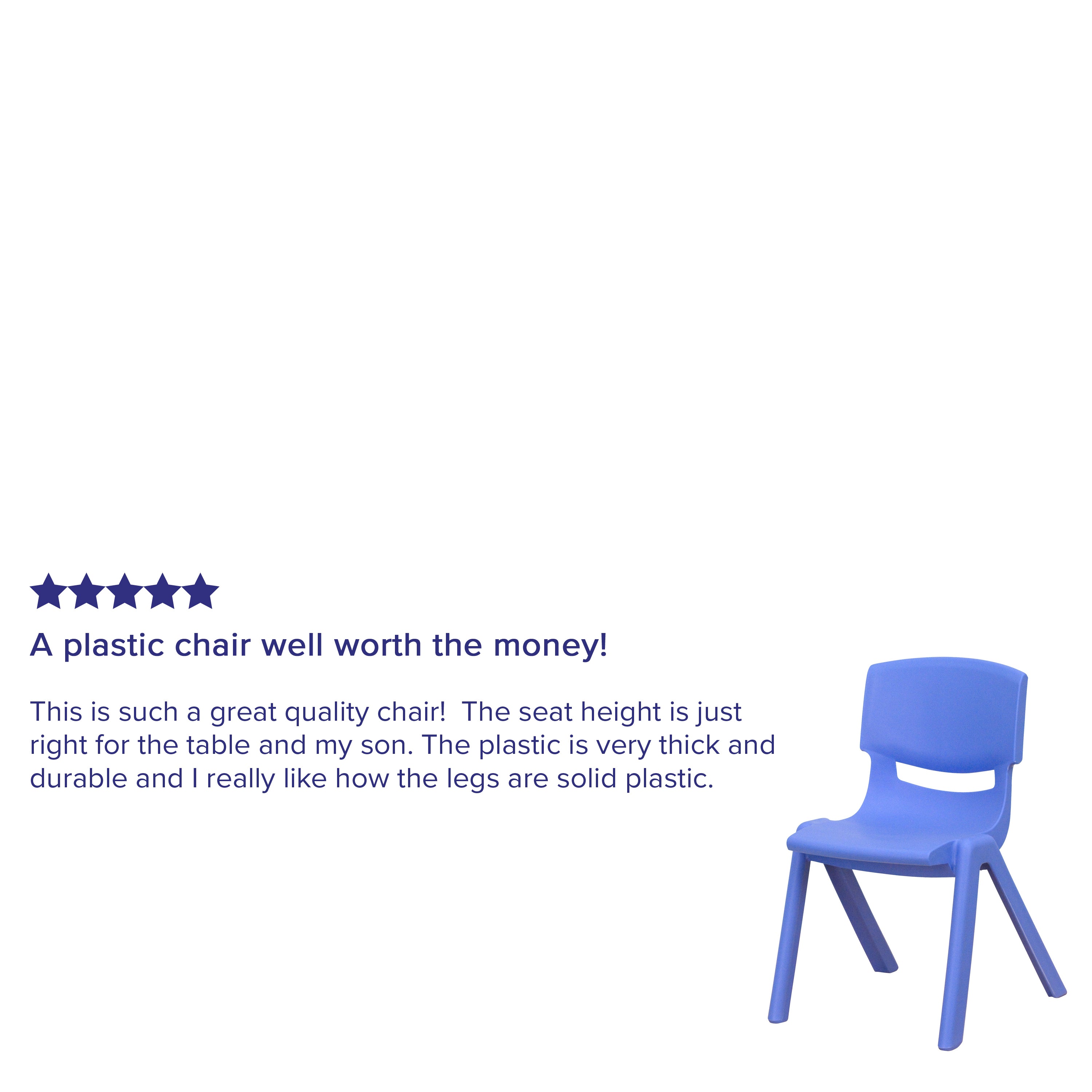 Whitney 4 Pack Blue Plastic Stackable School Chair with 12'' Seat Height
