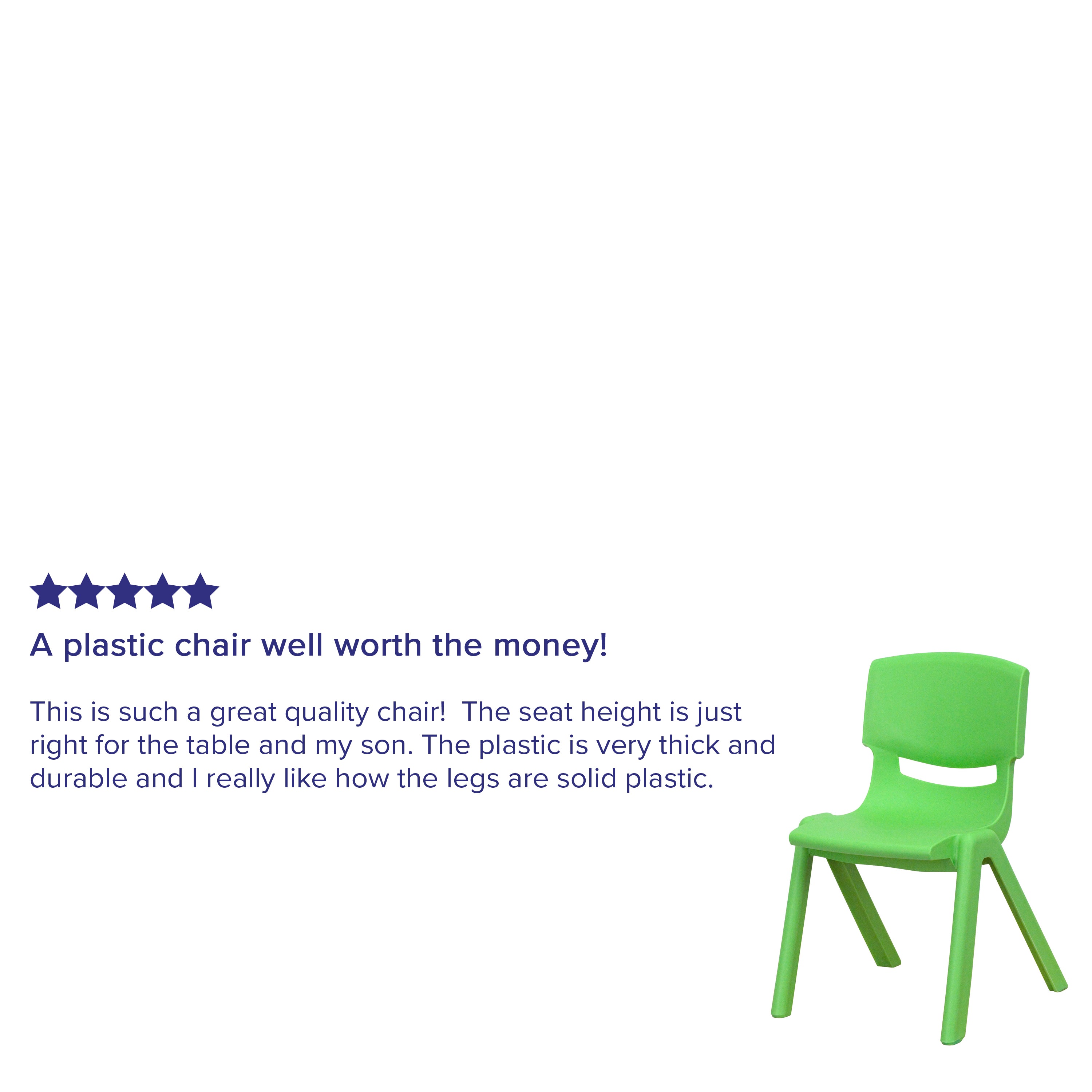 Whitney 4 Pack Green Plastic Stackable School Chair with 12'' Seat Height