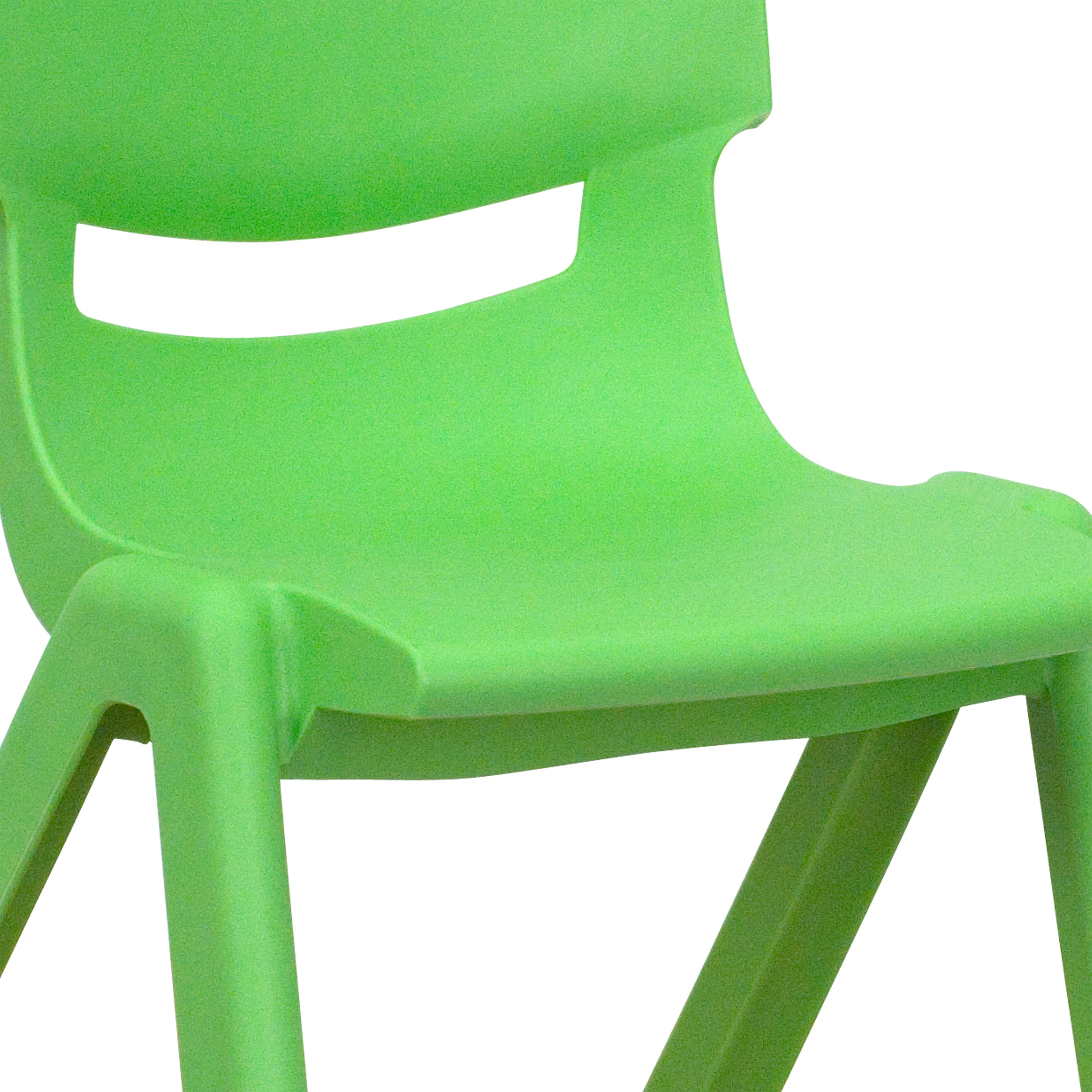 Whitney 4 Pack Green Plastic Stackable School Chair with 12'' Seat Height