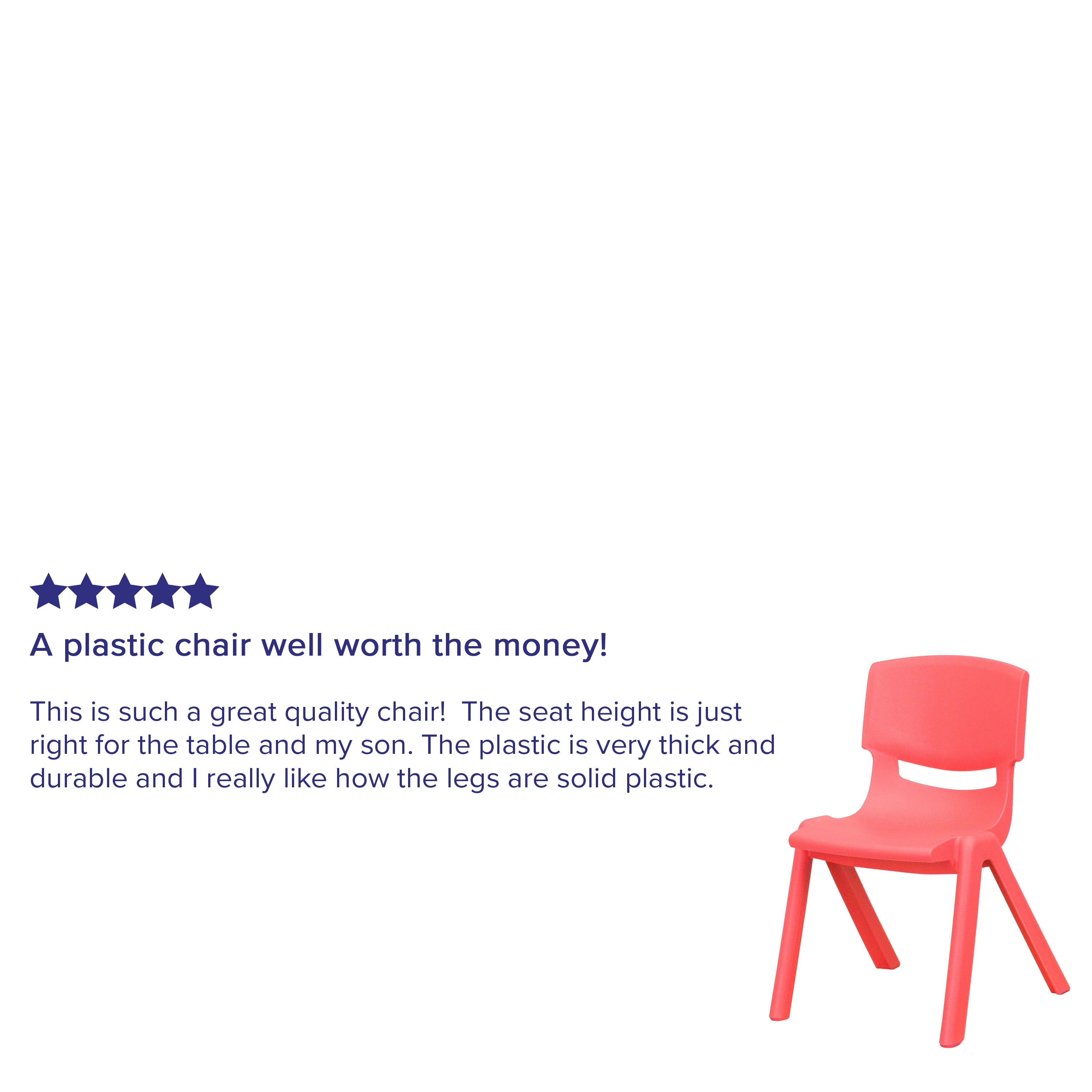 Whitney 4 Pack Red Plastic Stackable School Chair with 12'' Seat Height