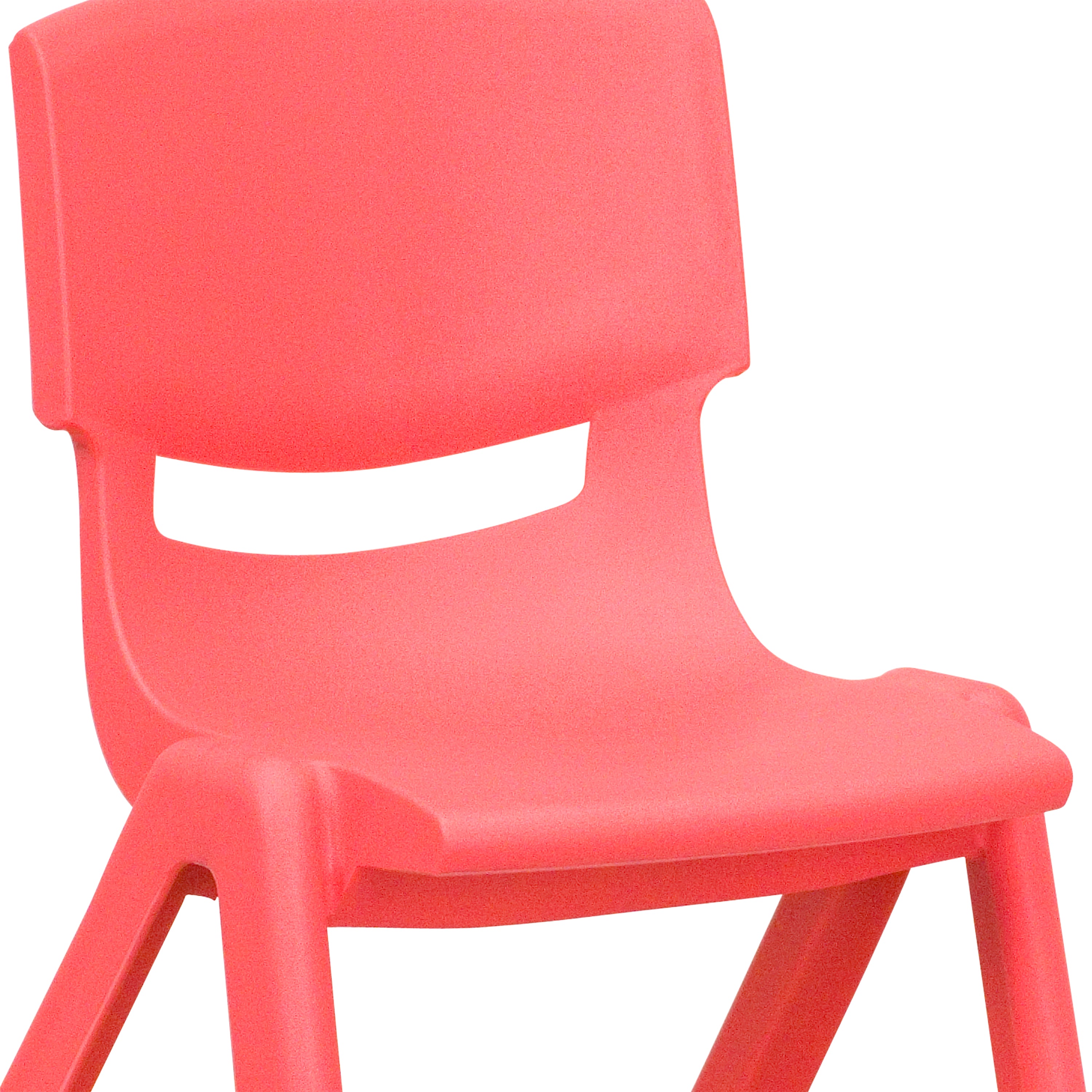Whitney 4 Pack Red Plastic Stackable School Chair with 12'' Seat Height
