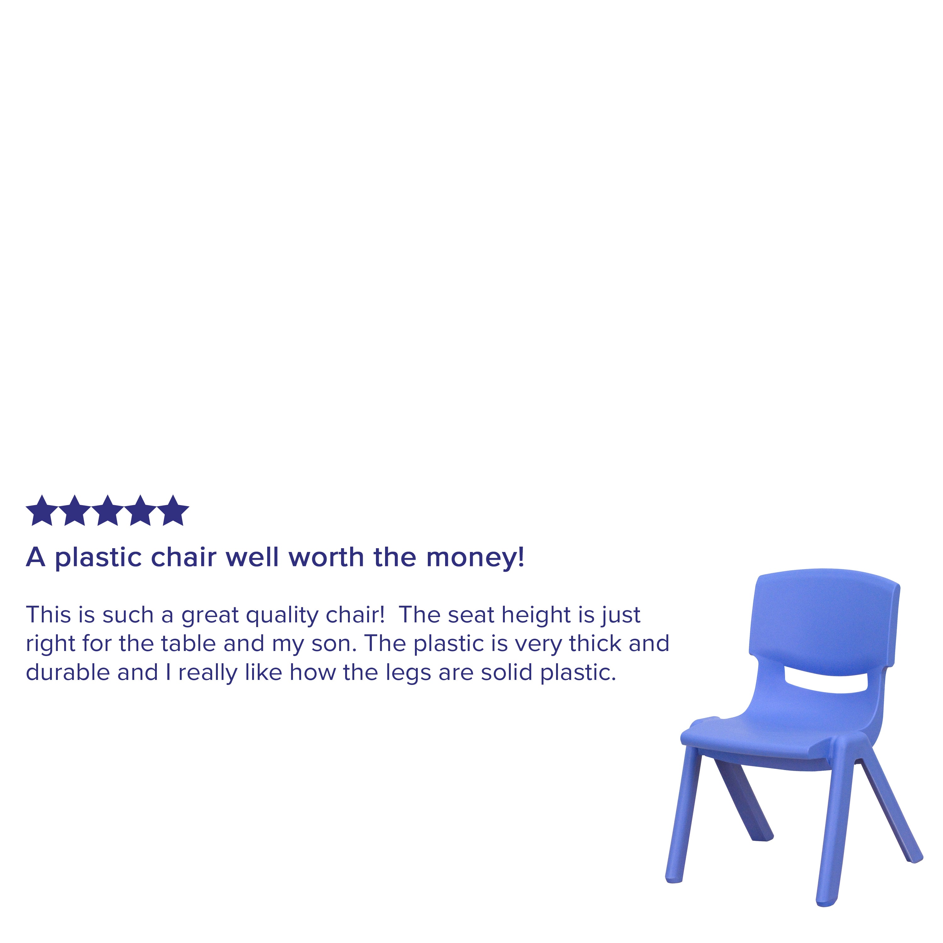 Whitney 4 Pack Blue Plastic Stackable School Chair with 10.5'' Seat Height