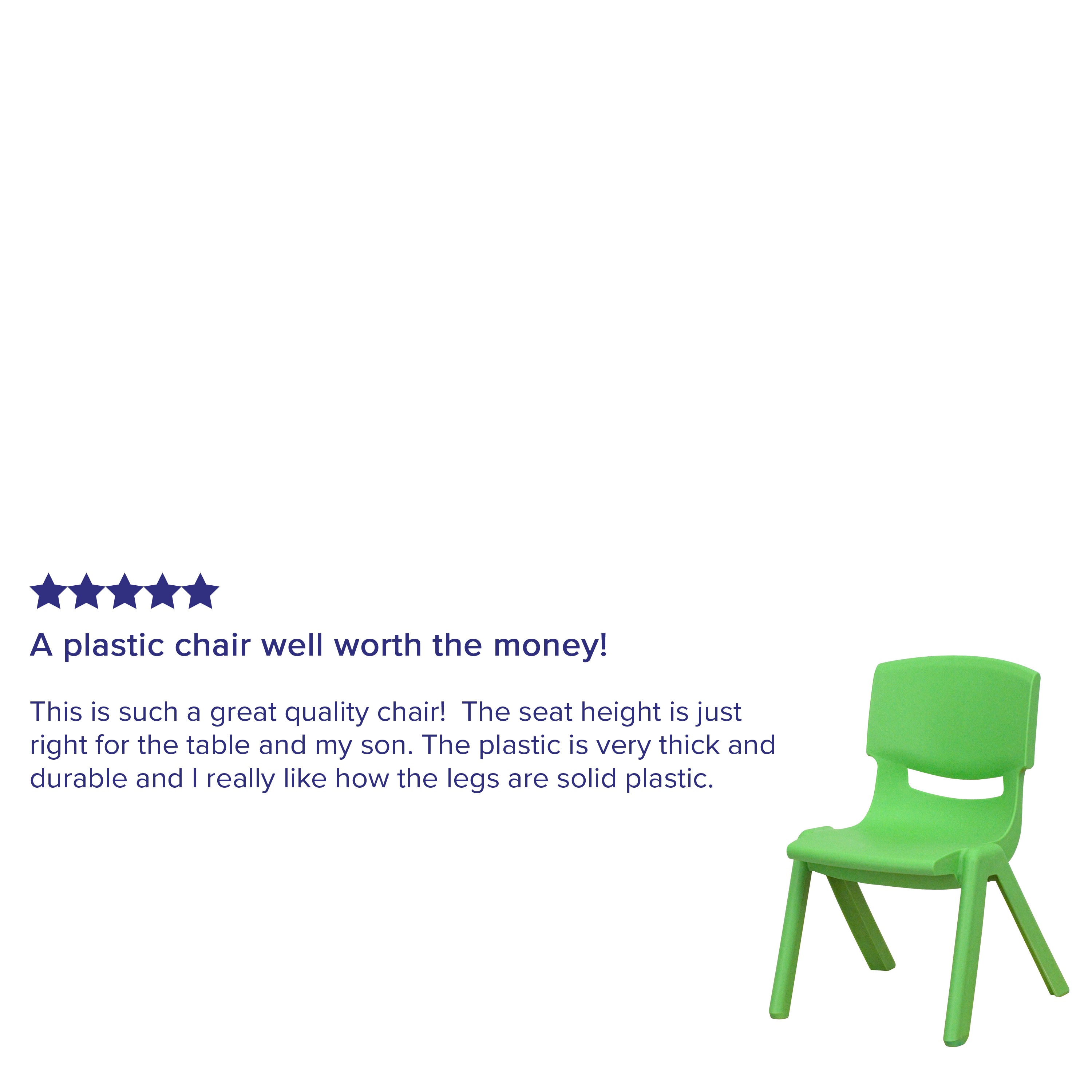 Whitney 4 Pack Green Plastic Stackable School Chair with 10.5'' Seat Height