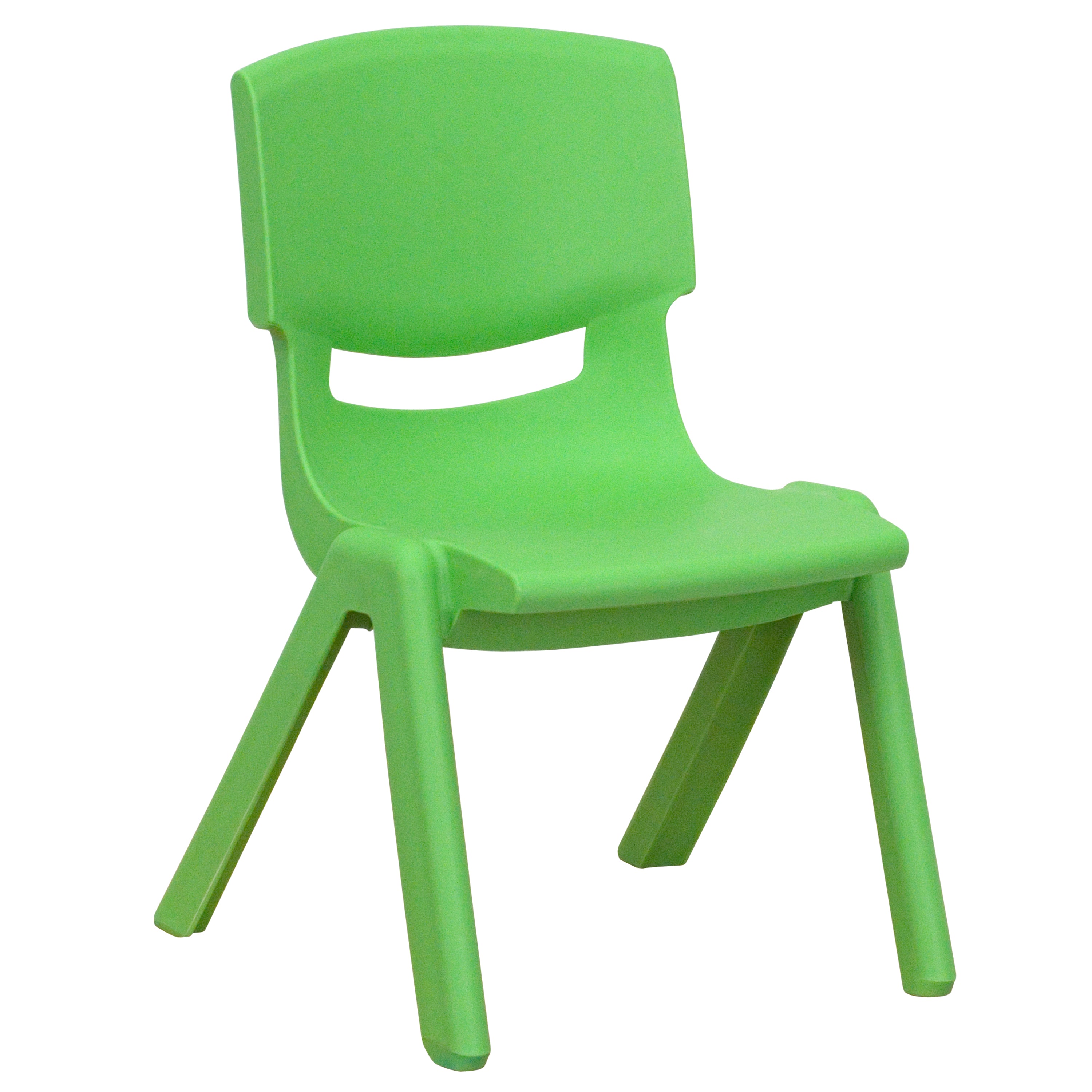 Whitney 4 Pack Green Plastic Stackable School Chair with 10.5'' Seat Height