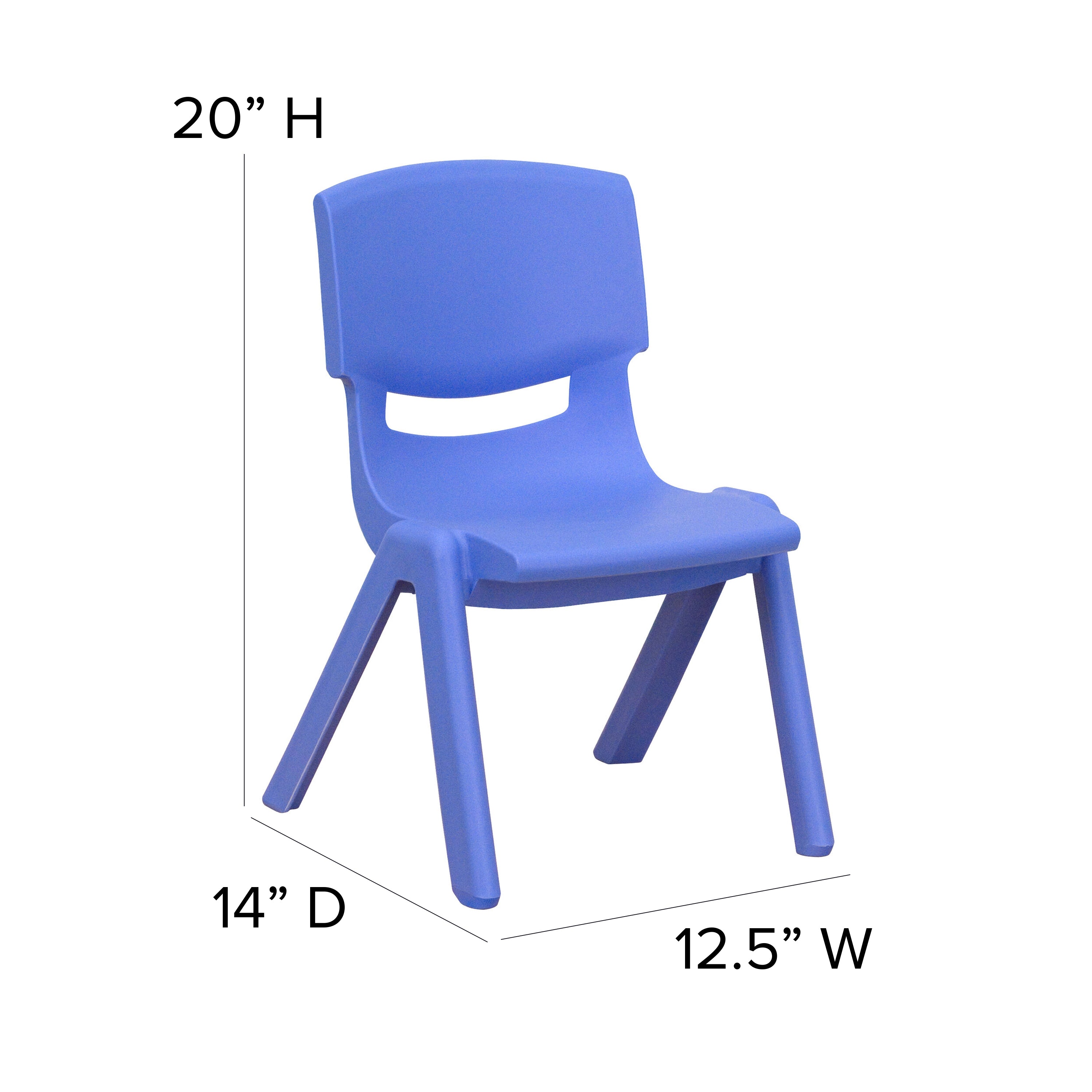 Whitney 4 Pack Plastic Stackable School Chairs with 10.5" Seat Height, Assorted Colors