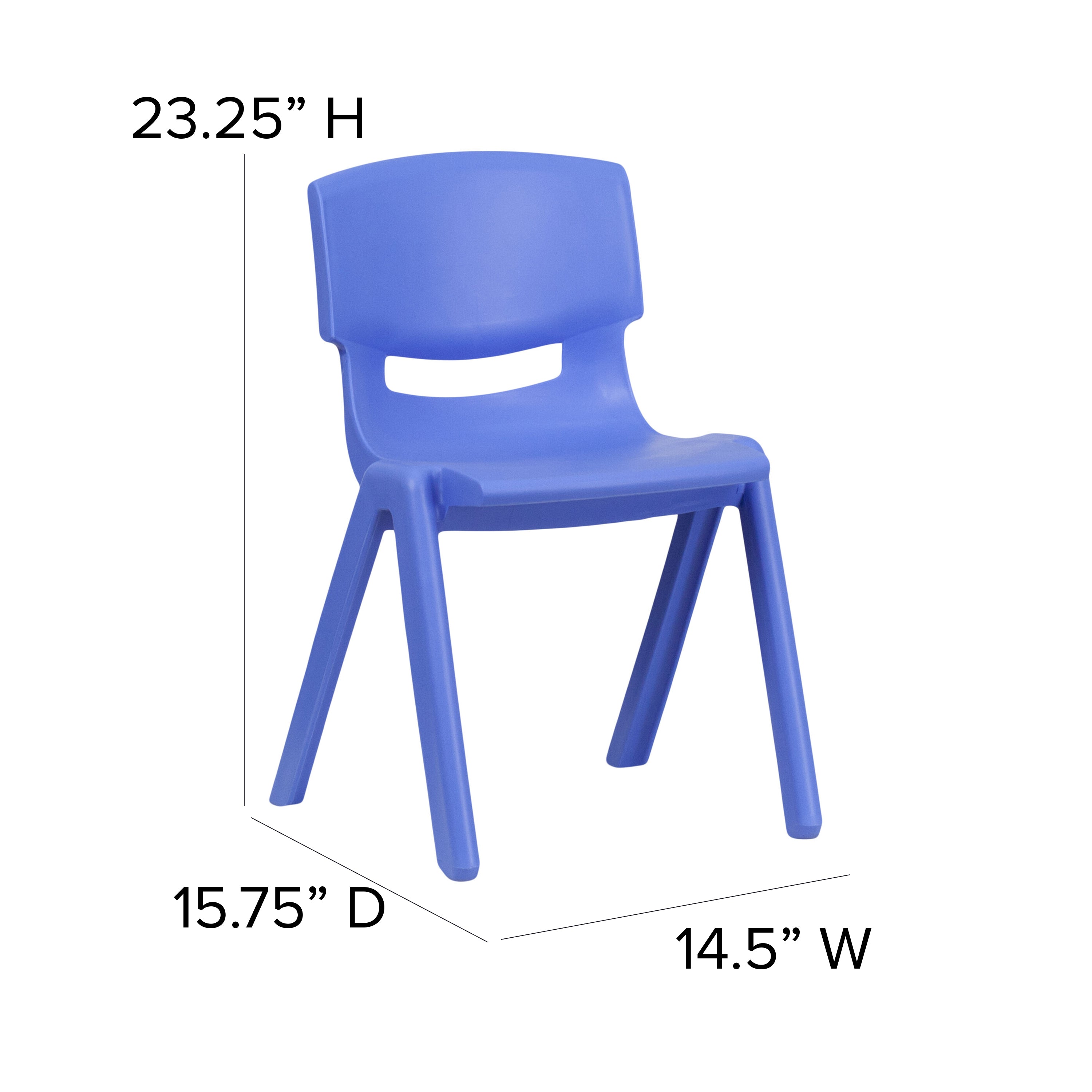 Whitney 4 Pack Blue Plastic Stackable School Chair with 13.25'' Seat Height