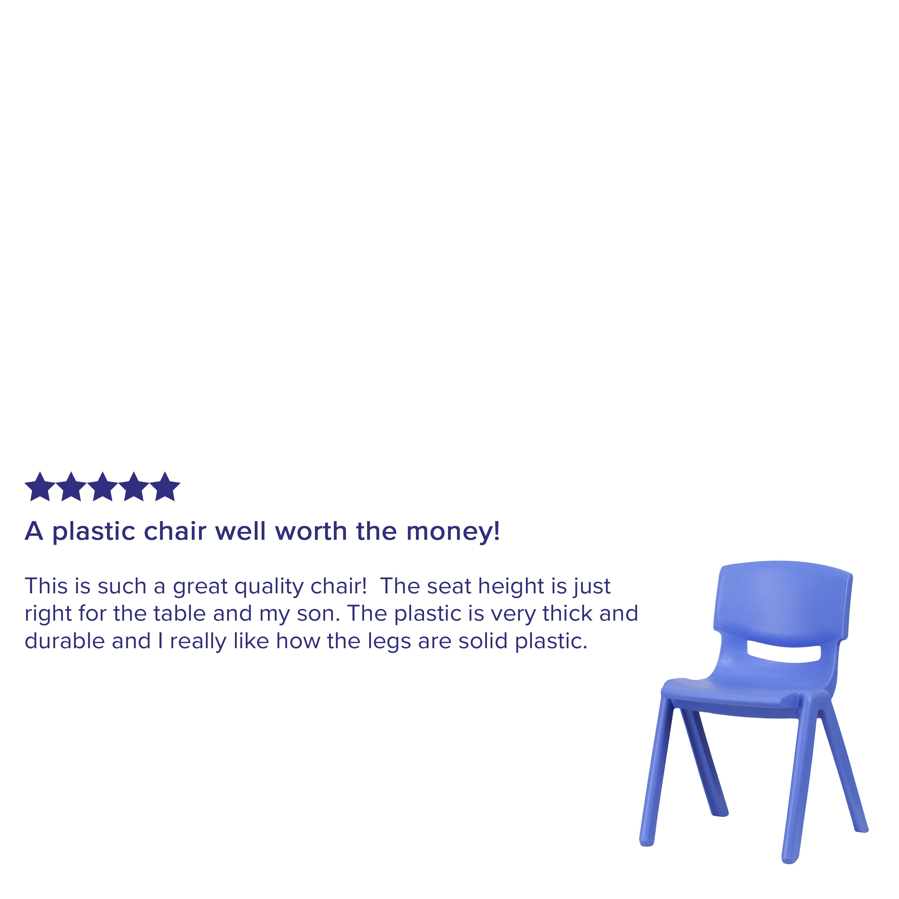 Whitney 4 Pack Blue Plastic Stackable School Chair with 13.25'' Seat Height