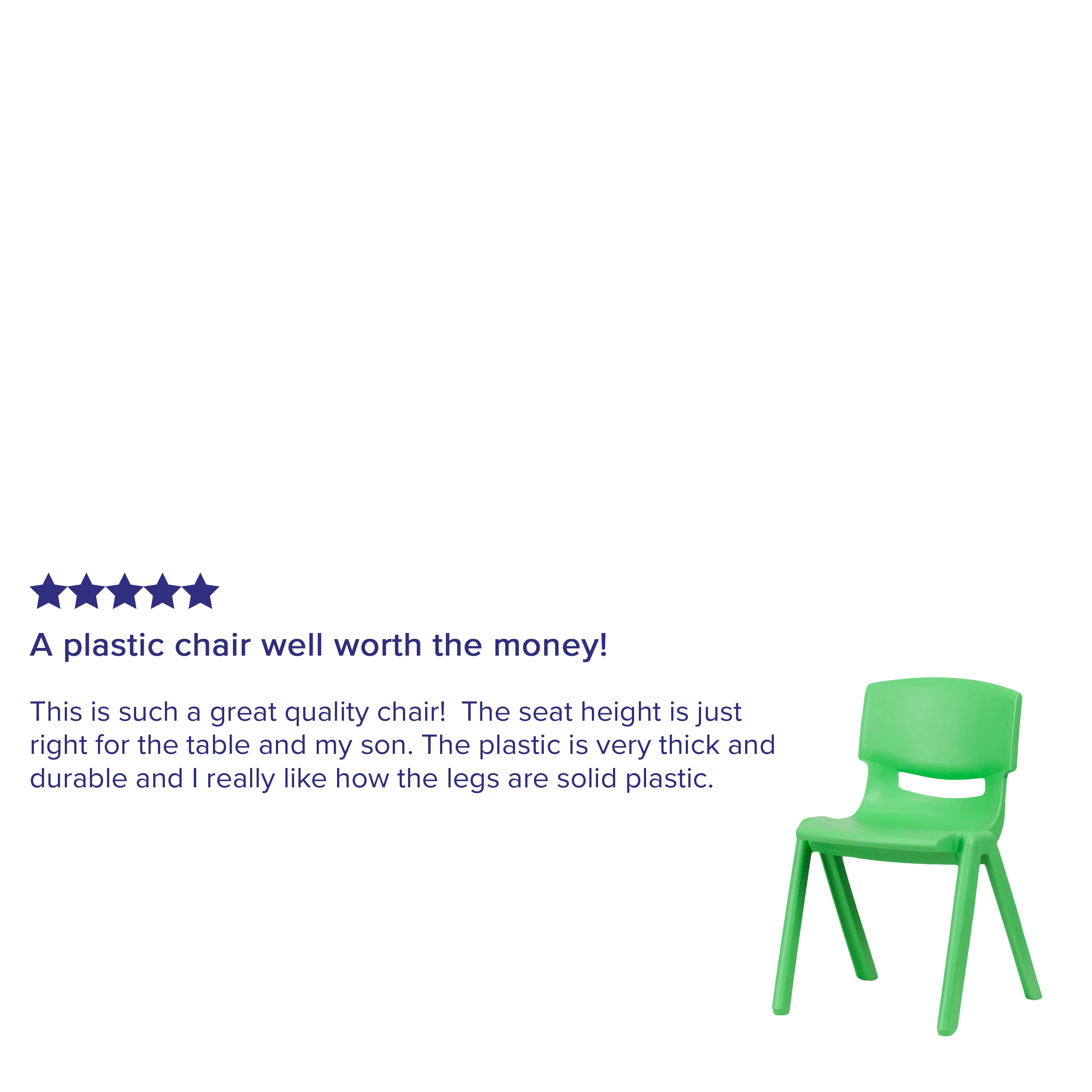 Whitney 4 Pack Green Plastic Stackable School Chair with 13.25'' Seat Height