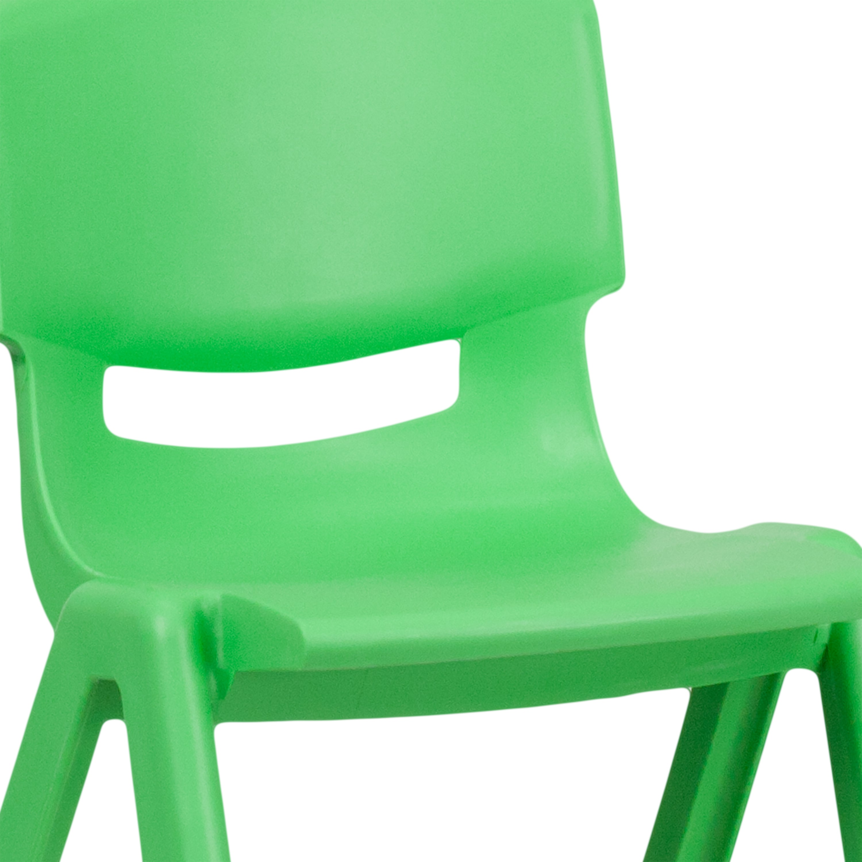 Whitney 4 Pack Green Plastic Stackable School Chair with 13.25'' Seat Height