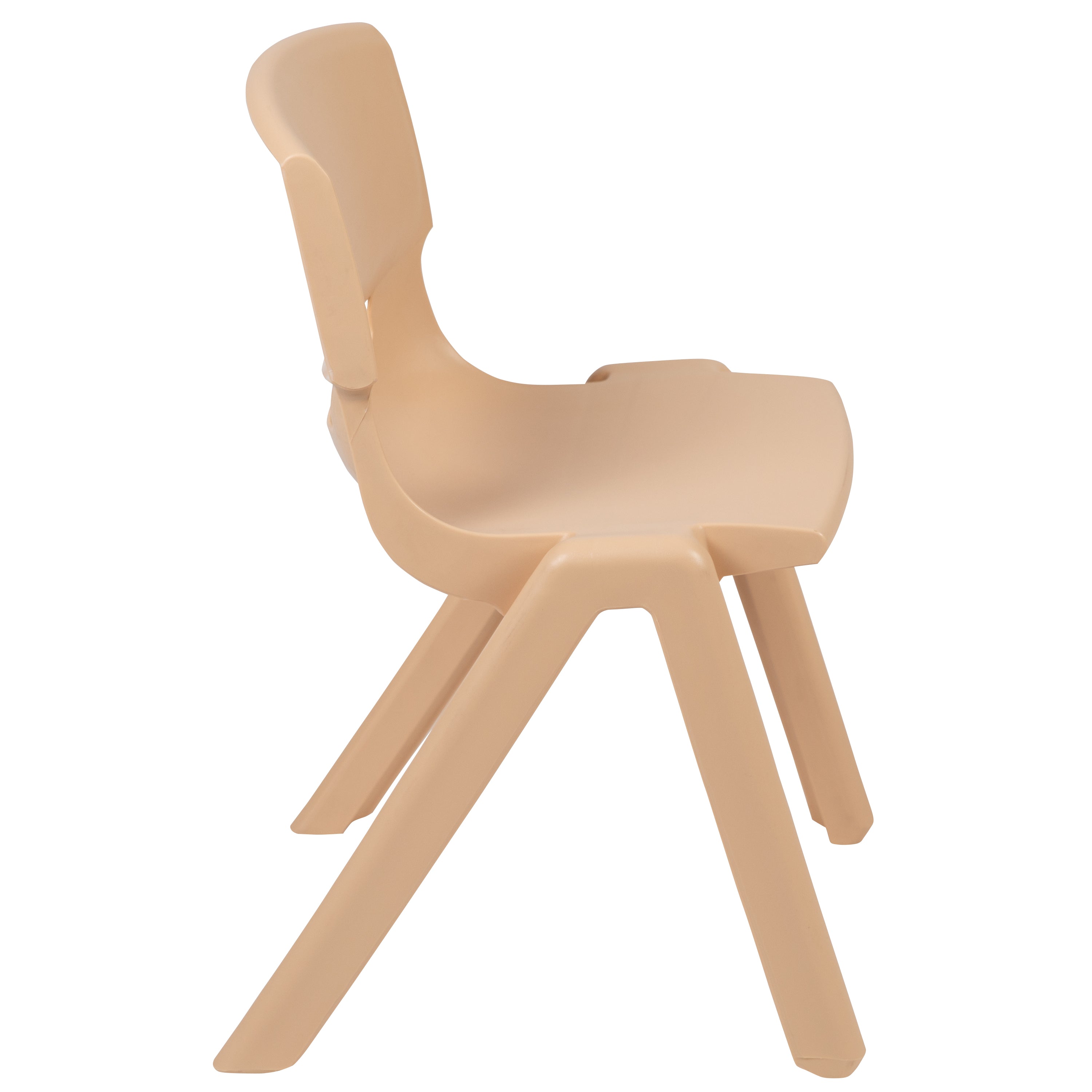 Whitney 4 Pack Natural Plastic Stackable School Chair with 13.25" Seat Height