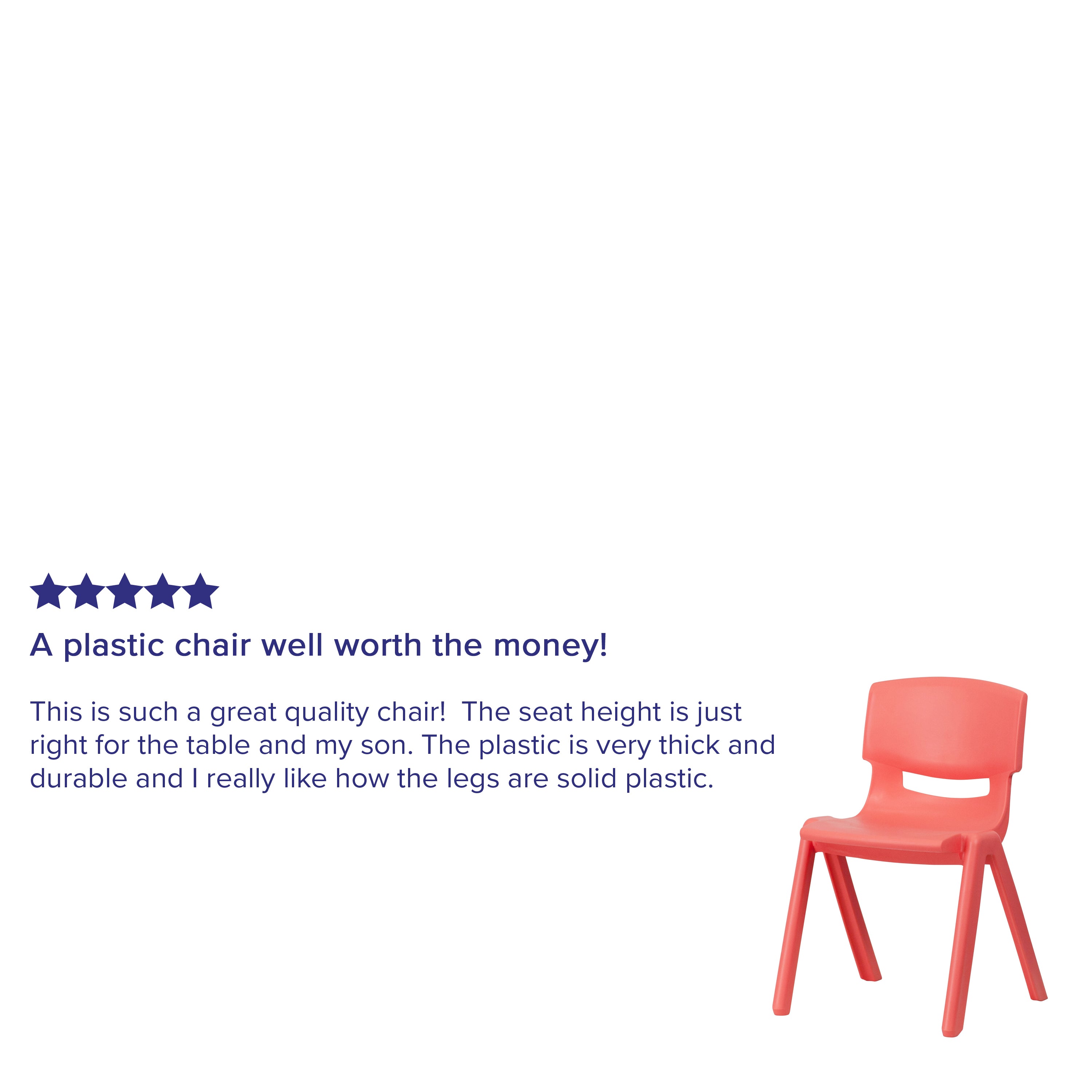 Whitney 4 Pack Red Plastic Stackable School Chair with 13.25'' Seat Height