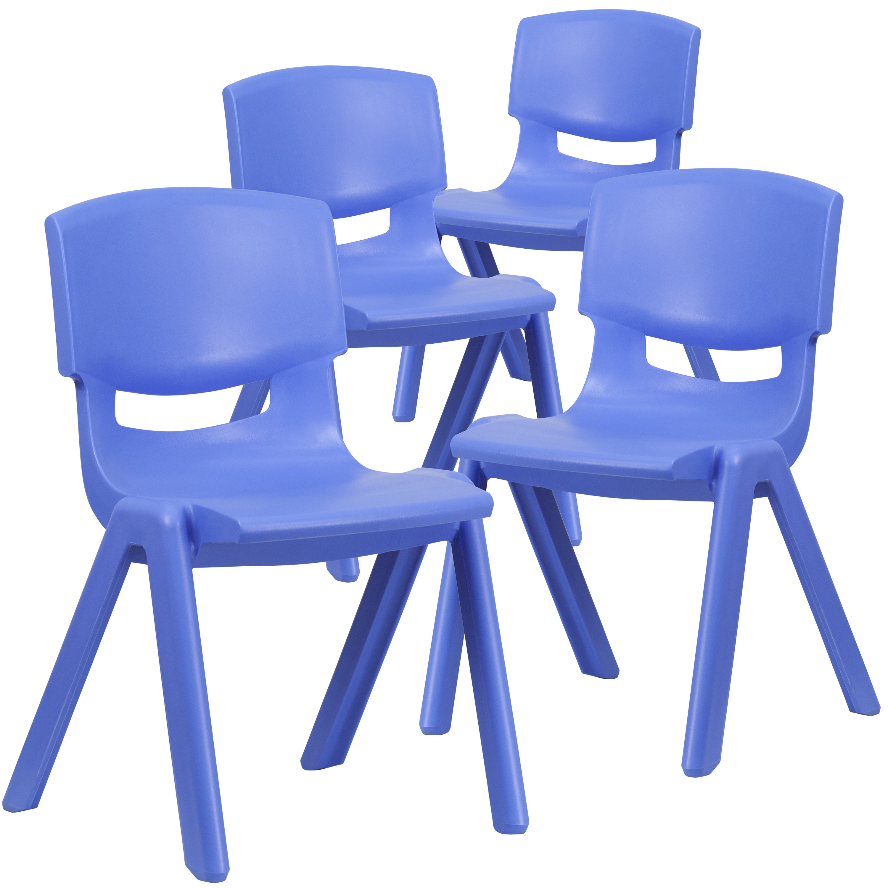 Whitney 4 Pack Blue Plastic Stackable School Chair with 15.5'' Seat Height
