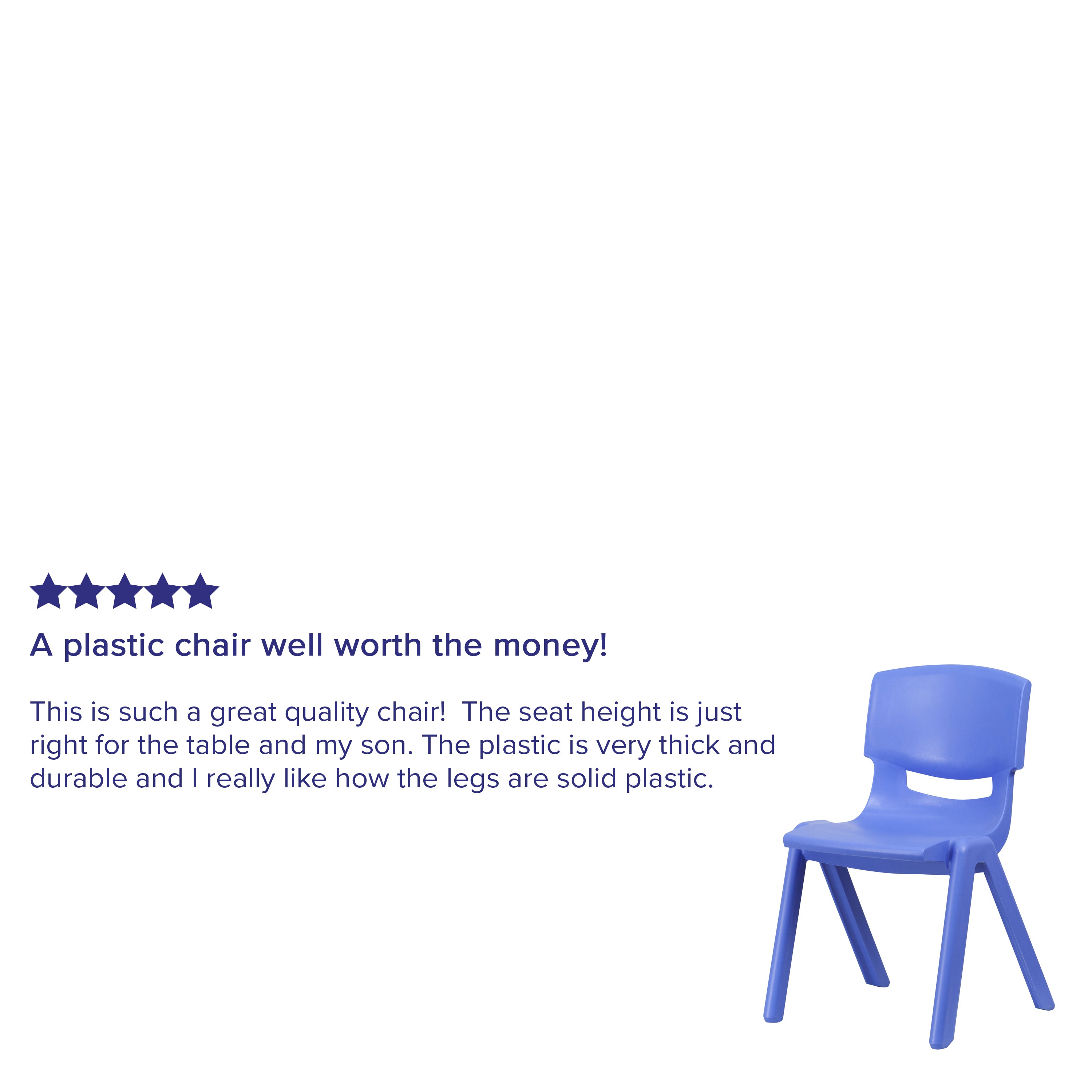 Whitney 4 Pack Blue Plastic Stackable School Chair with 15.5'' Seat Height