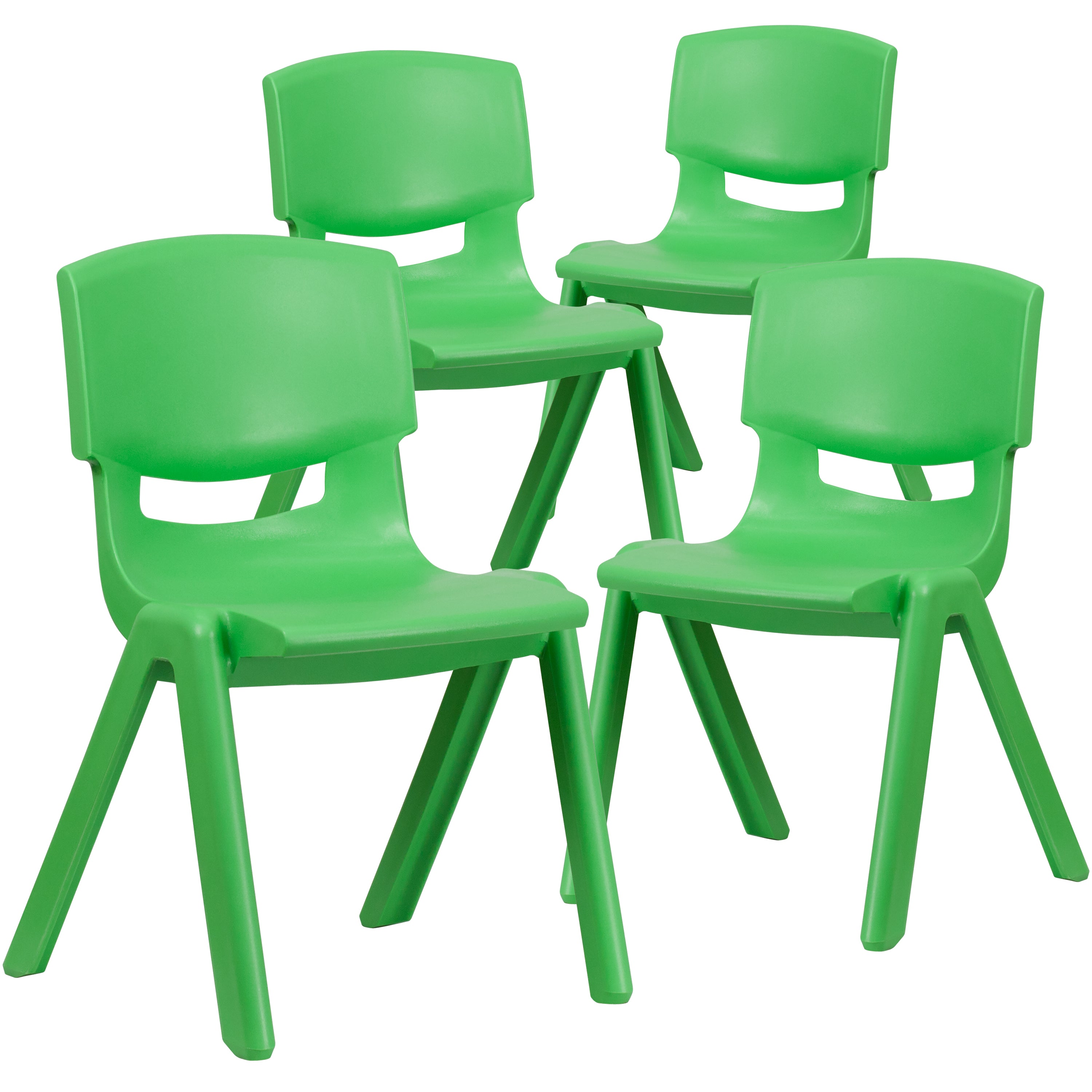 Whitney 4 Pack Green Plastic Stackable School Chair with 15.5'' Seat Height