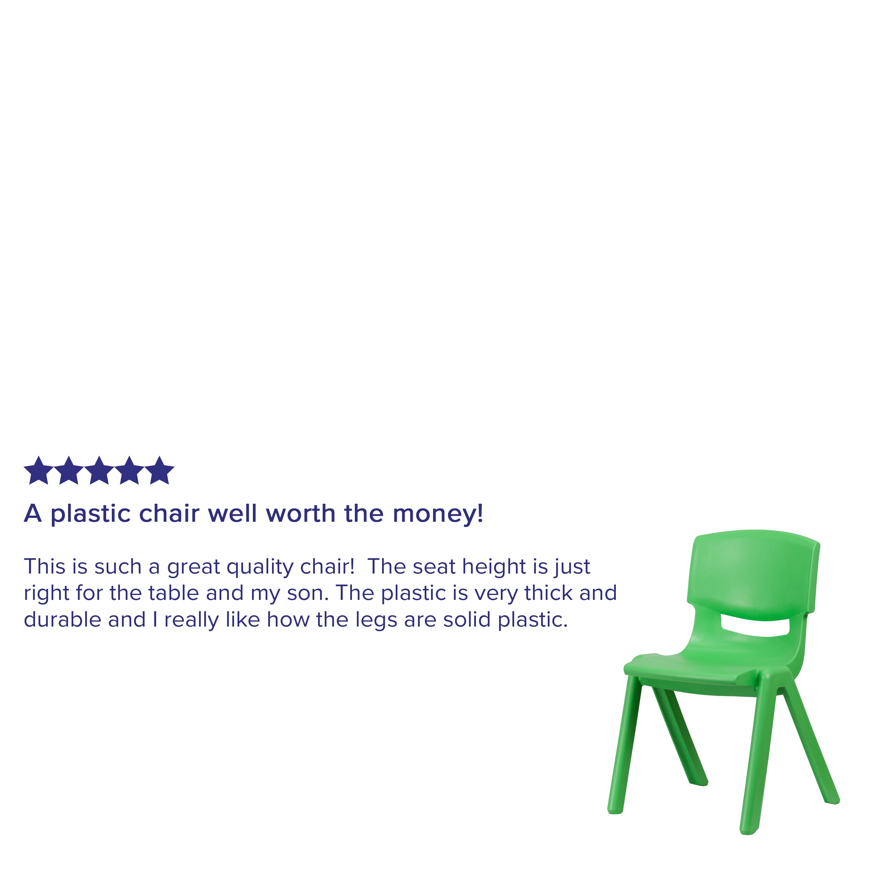 Whitney 4 Pack Green Plastic Stackable School Chair with 15.5'' Seat Height