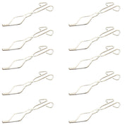 Crucible Tongs, Nickel-Plated Steel, 10", Pack of 10