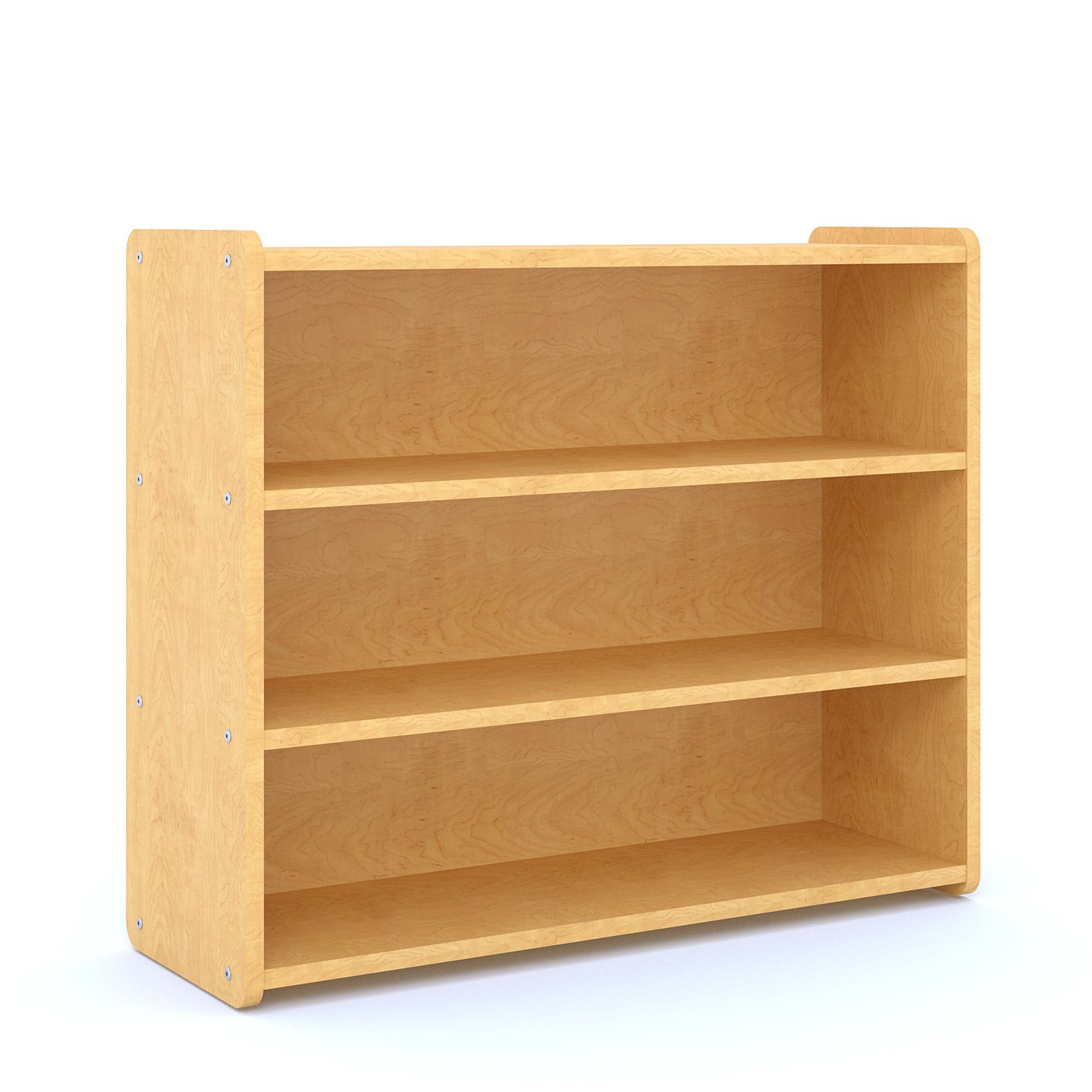 School Age Shelf Storage, Assembled, Maple/Maple, 16"H x 40"W x 34"D