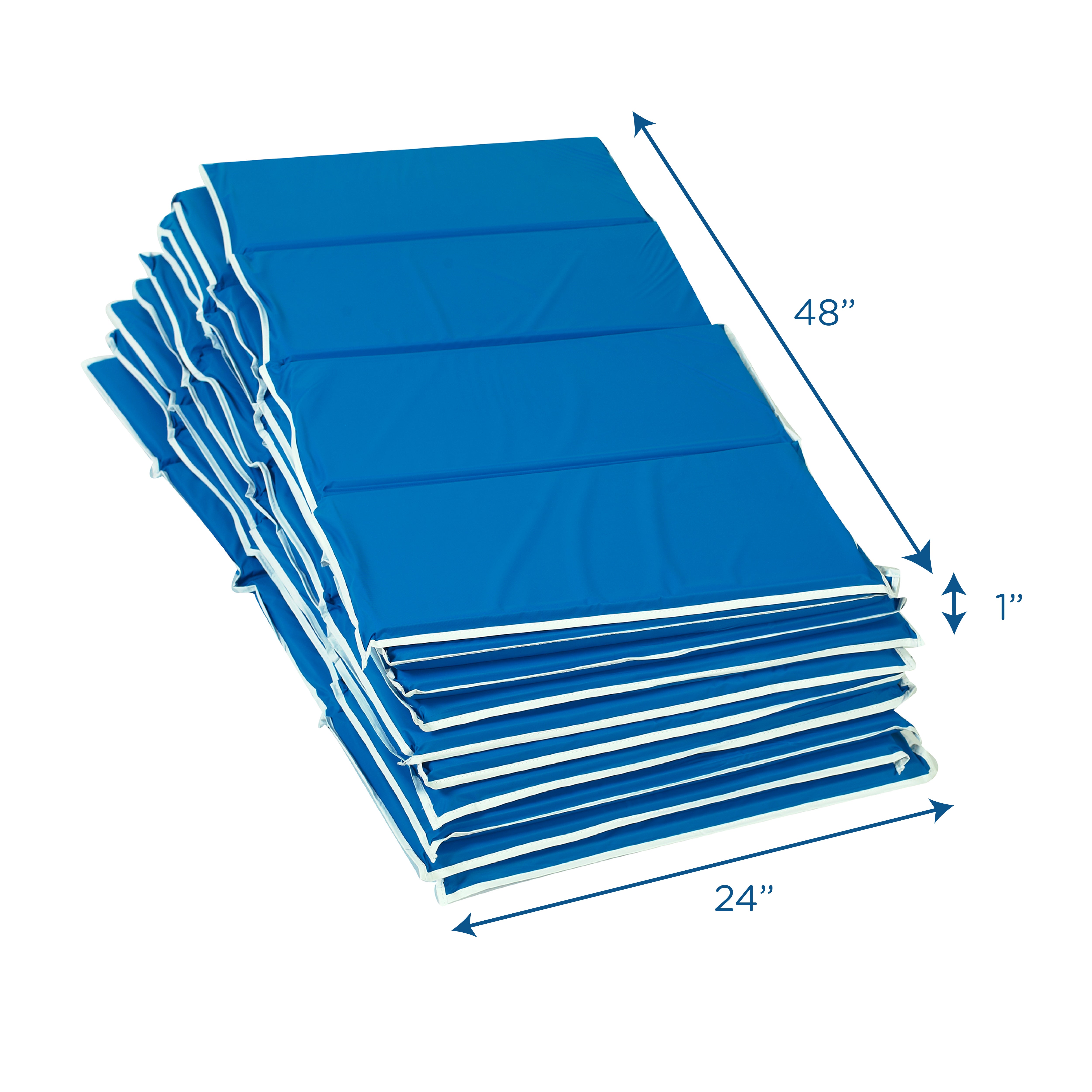 1" Tough Duty Folding Rest Mat - Set of 10 - Blue