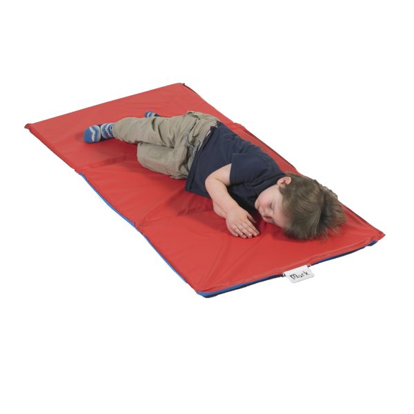 1" Infection Control 3 Section Folding Rest Mat - Red/Blue