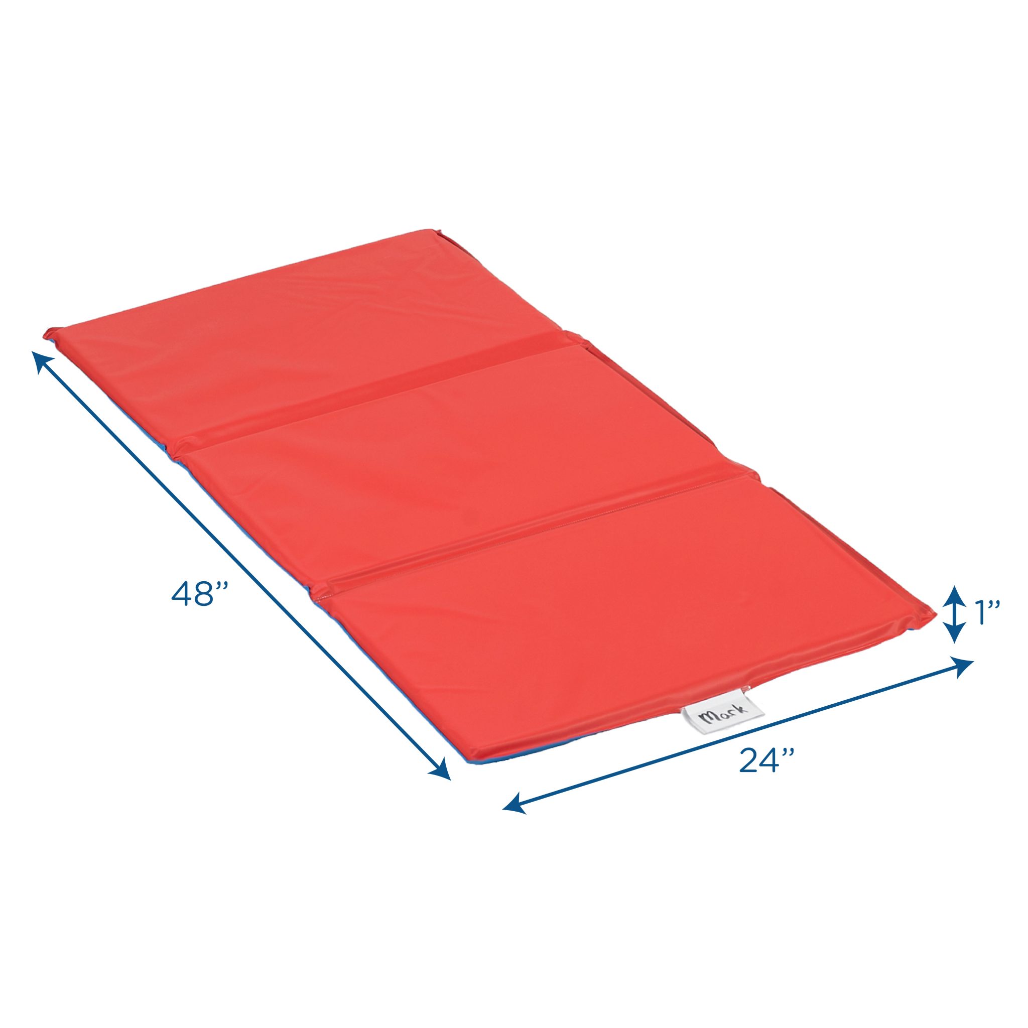 1" Infection Control 3 Section Folding Rest Mat - Red/Blue