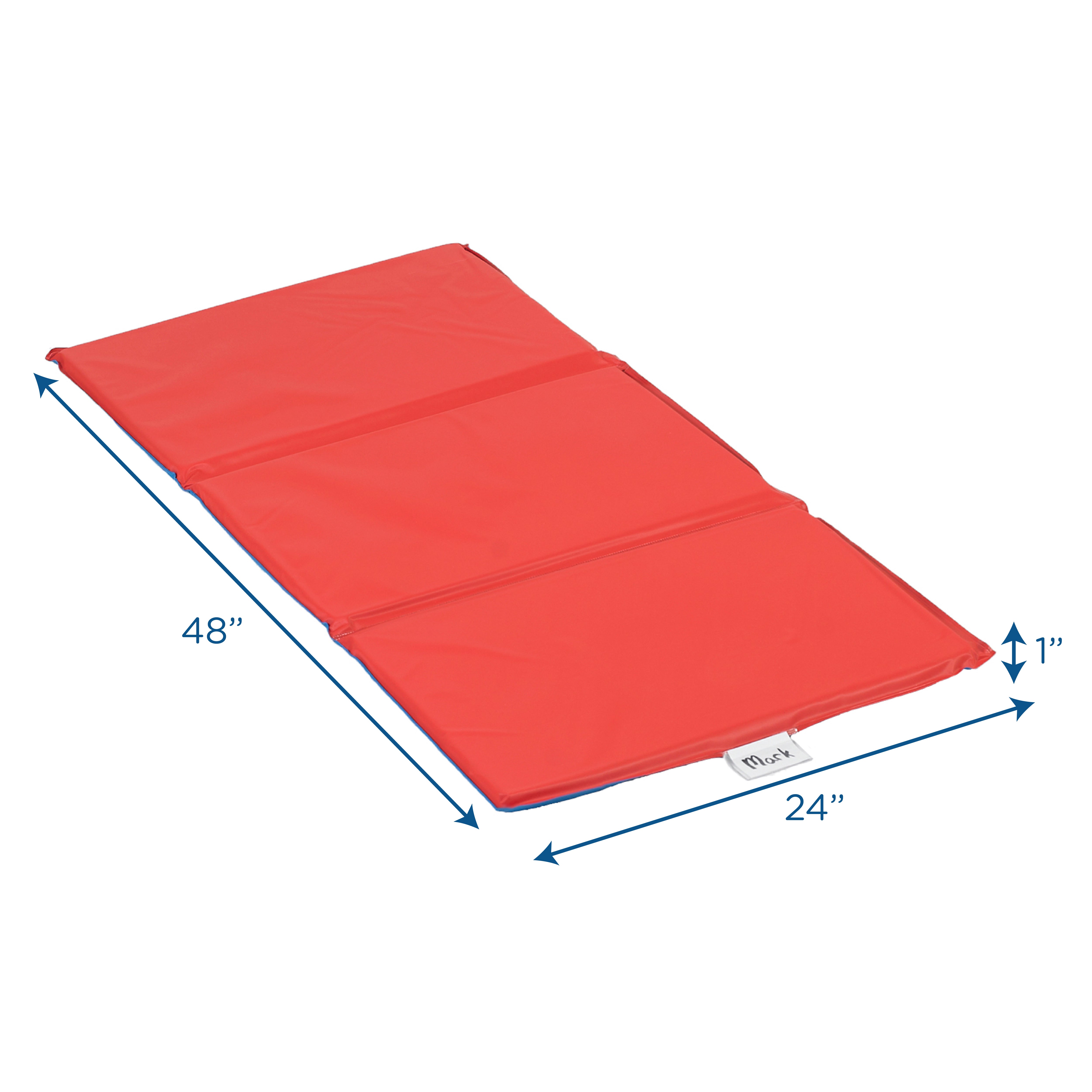 1" Infection Control 3 Section Folding Rest Mat - Red/Blue
