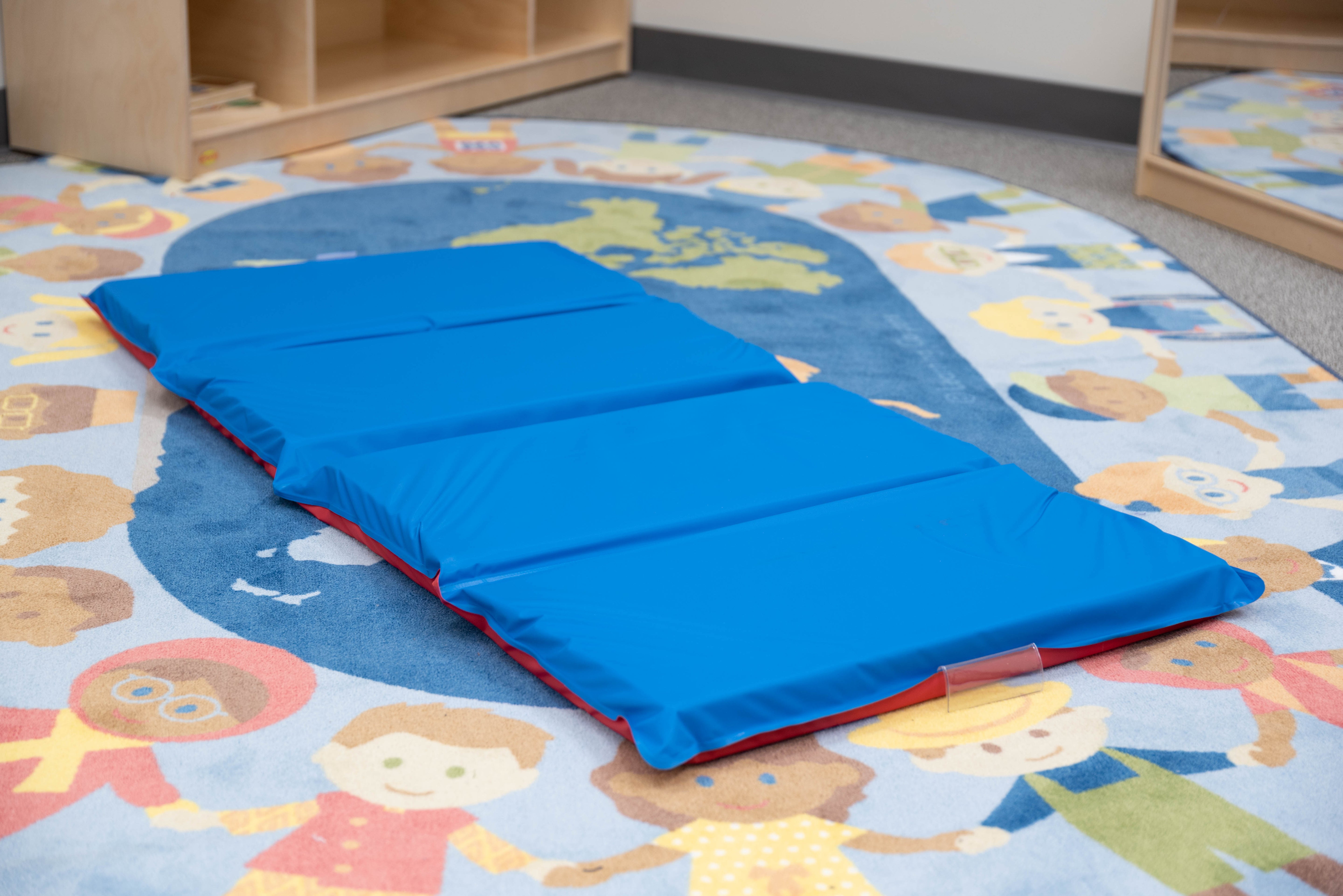 2" Angels 4 Section Folding Rest Nap Mat - Red/Blue