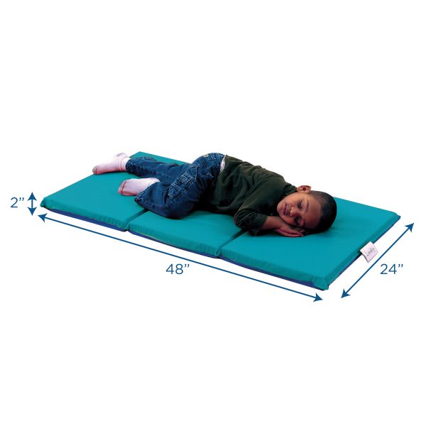 2" Infection Control 3 Section Folding Rest Mat - Set of 5 - Teal/Blue