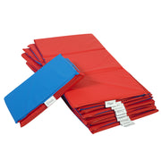 1" Infection Control 3 Section Folding Rest Mat - Set of 10 - Red/Blue