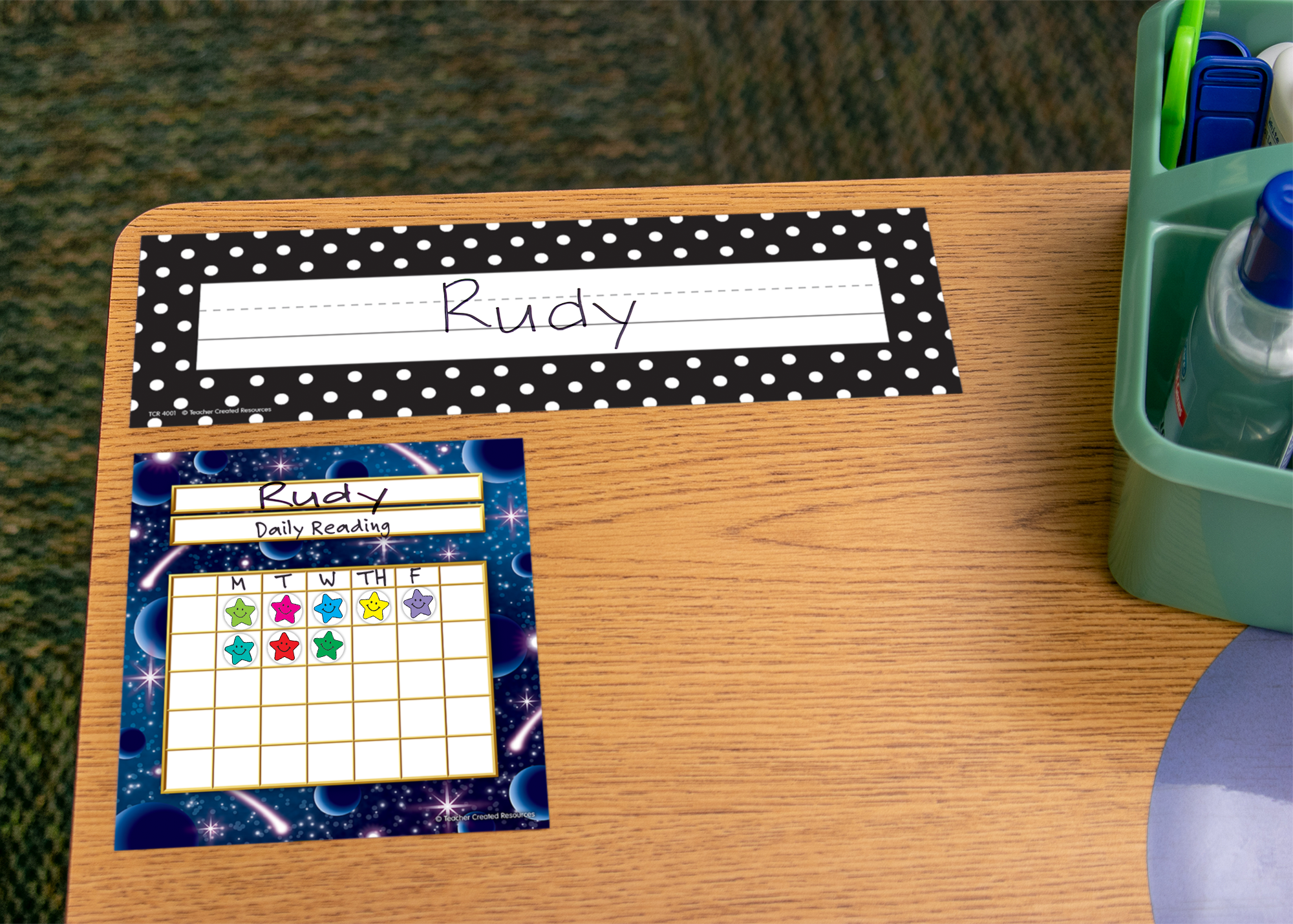 Black Polka Dots Flat Name Plates