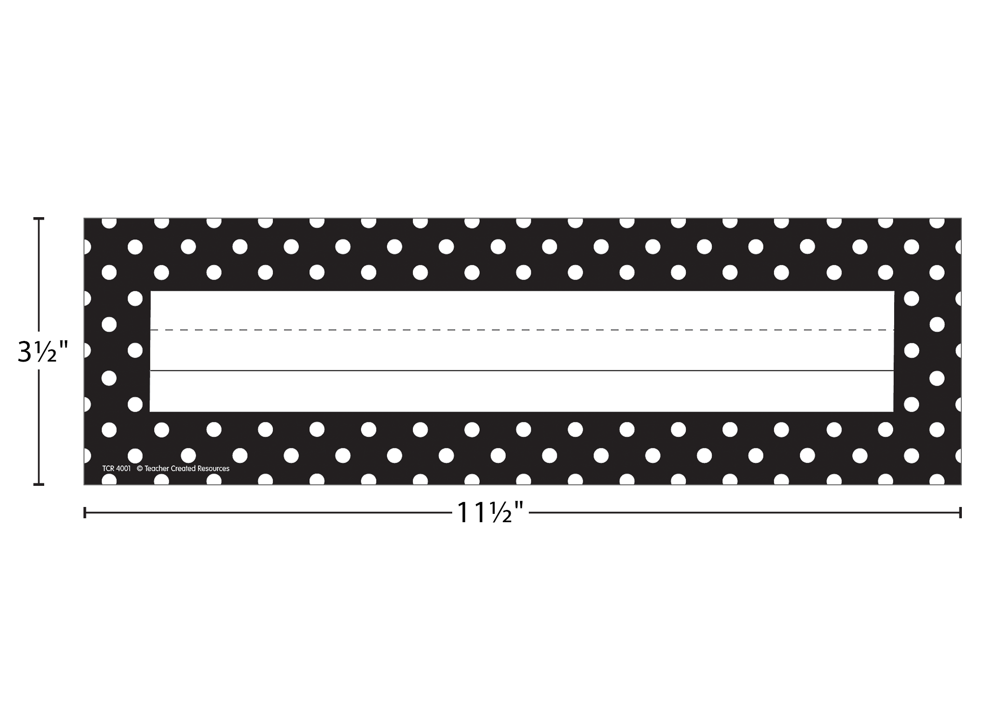 Black Polka Dots Flat Name Plates