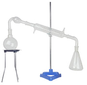 Distilling Kit with borosilicate, ground joint glass pieces and hardware.