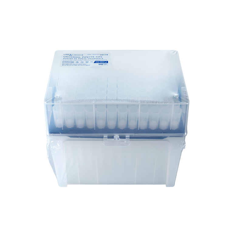 Universal Pipette Tips with Filter, 100-1000 µL, Transparent - 96 tips per Rack/10 racks per Box/5 Boxes per Case