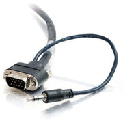 C2G 40177 VGA + 3.5mm Audio Video Cable M/M with Rounded Low Profile Connectors, Plenum CMP-Rated, Black (35 Feet, 10.66 Meters)