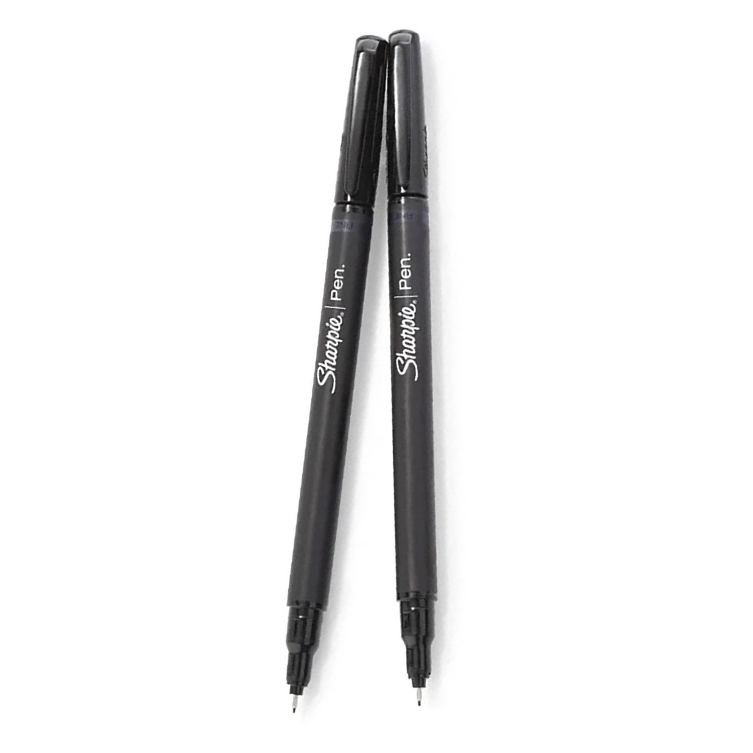 Felt Tip Pens, Fine Point (0.4mm), Black, Black, Box of 12