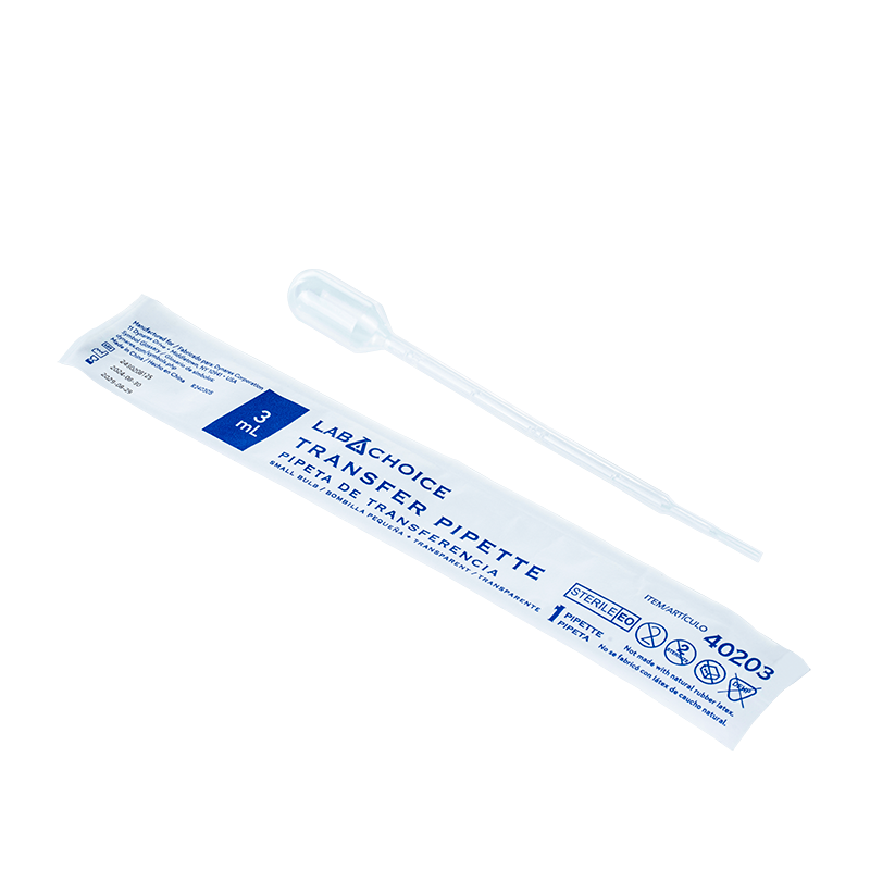 Transfer Pipettes, Sterile, 3 mL - 1 per pouch/100 pouches per Bag//5 Bags per Case
