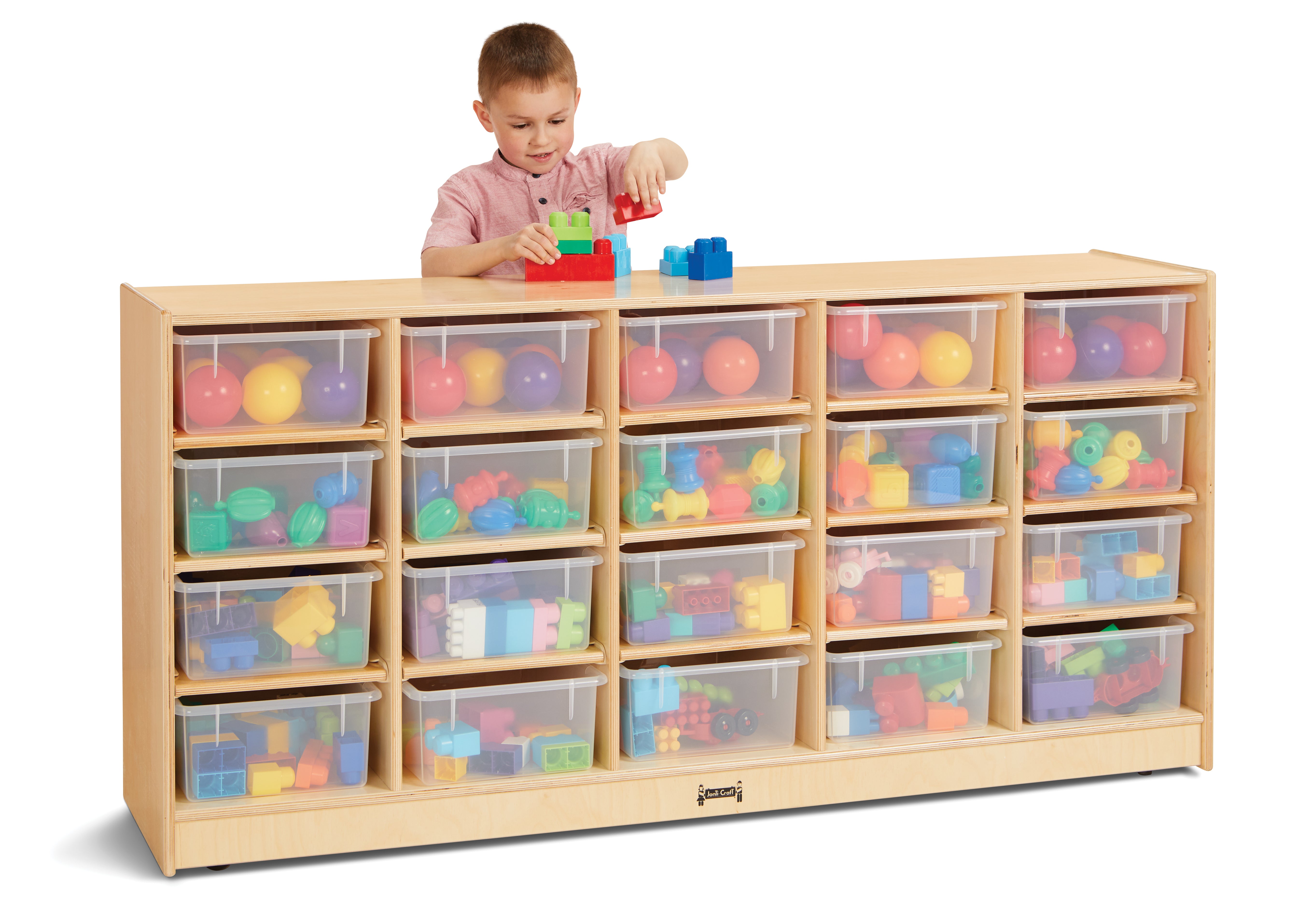 Jonti-Craft® 20 Tub Mobile Storage - with Colored Tubs