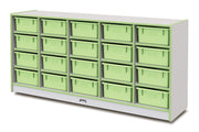 Rainbow Accents® 20 Tub Mobile Storage - with Tubs - Key Lime Green