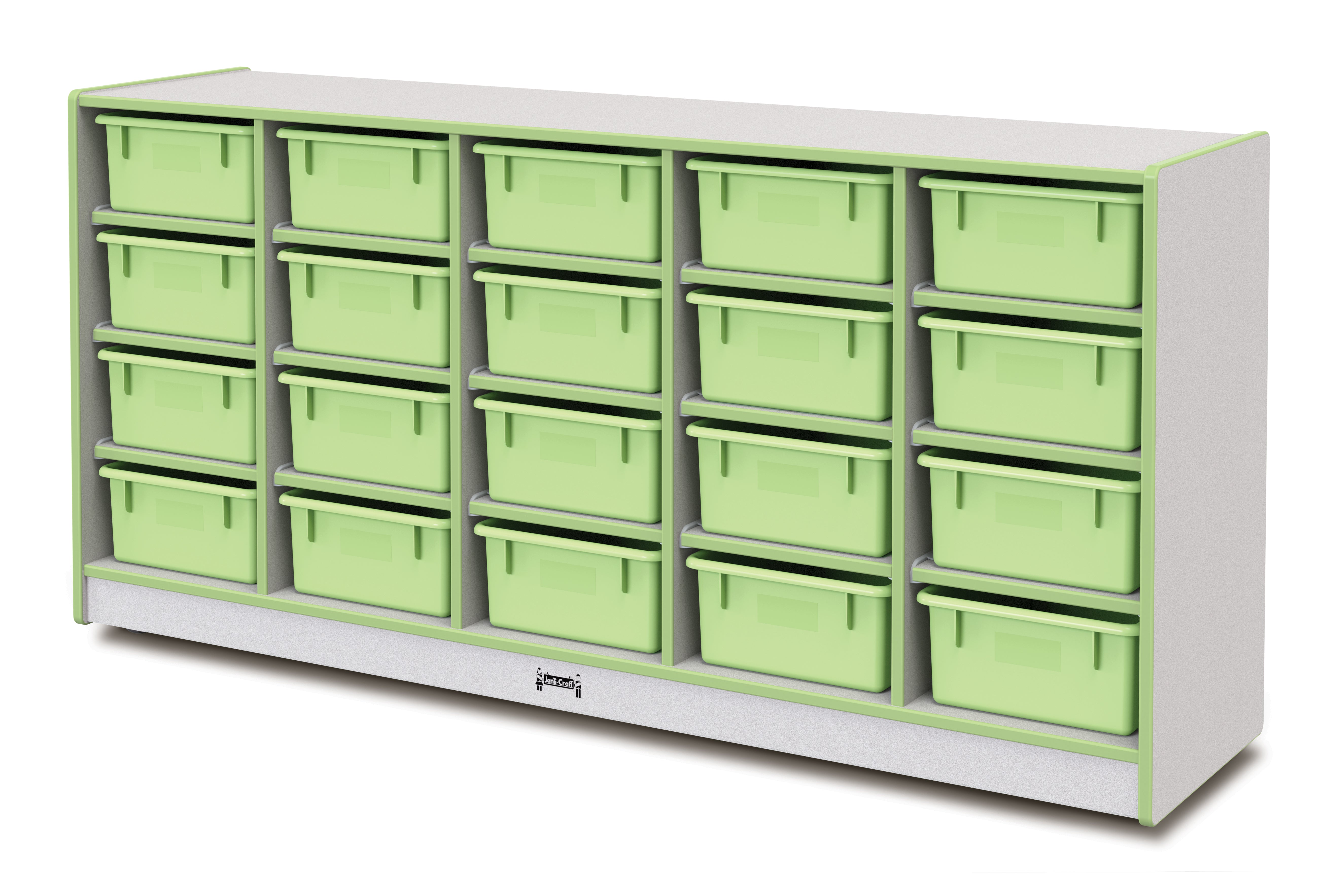 Rainbow Accents® 20 Tub Mobile Storage - with Tubs - Key Lime Green