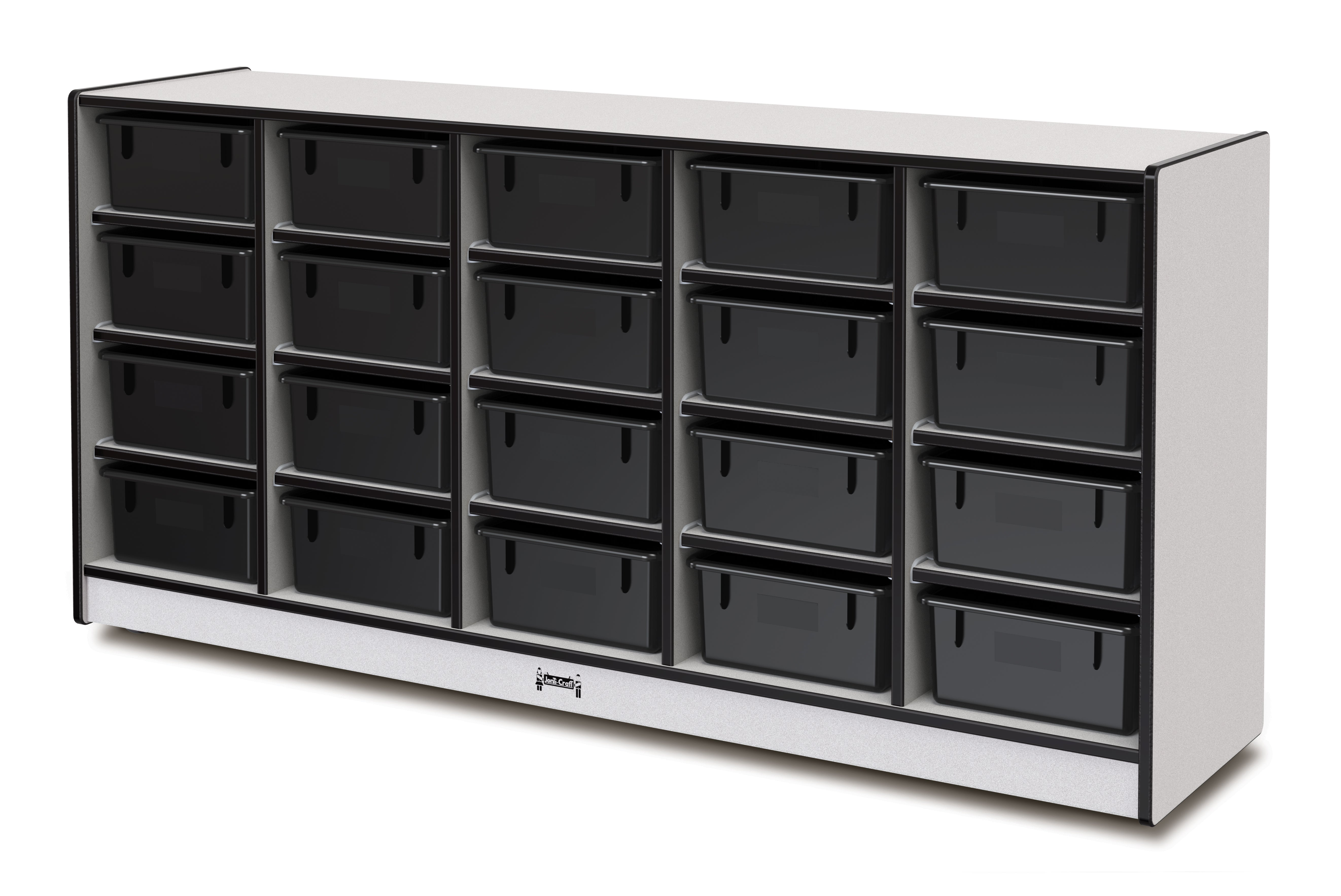 Rainbow Accents® 20 Tub Mobile Storage - with Tubs - Black