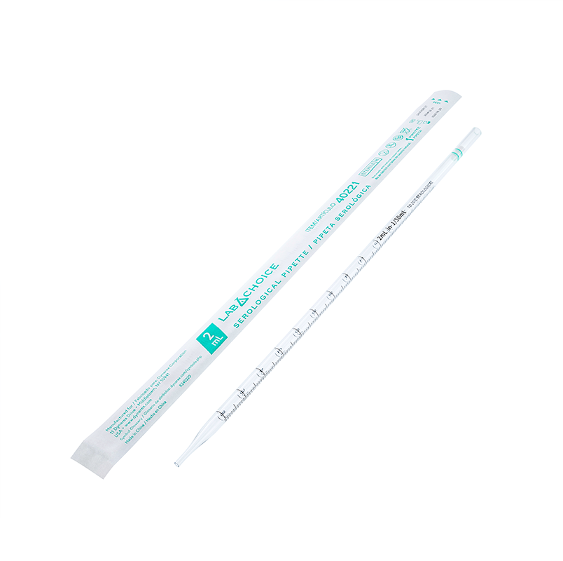 Serological Pipettes, Sterile, Individually Packed, 2 mL, Green - 1 per pouch/100 pouches per Bag//5 Bags per Case