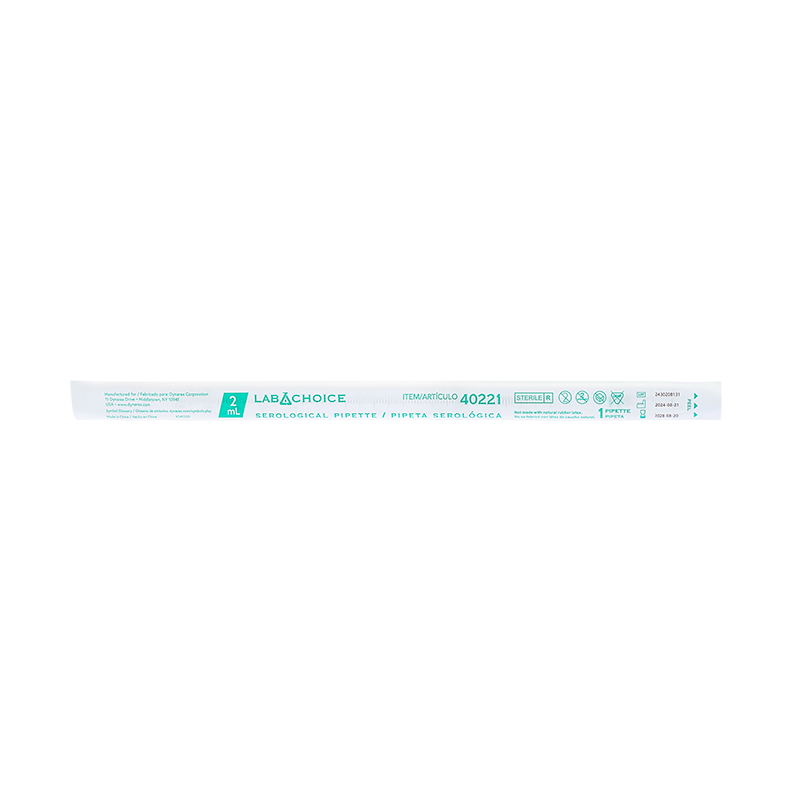 Serological Pipettes, Sterile, Individually Packed, 2 mL, Green - 1 per pouch/100 pouches per Bag//5 Bags per Case