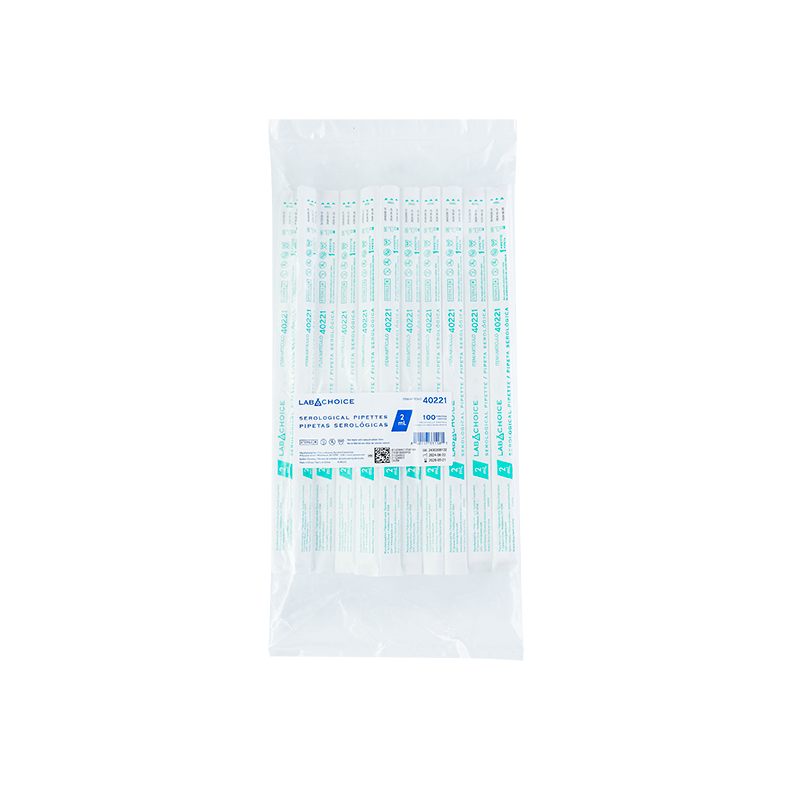 Serological Pipettes, Sterile, Individually Packed, 2 mL, Green - 1 per pouch/100 pouches per Bag//5 Bags per Case