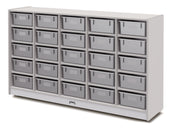 Rainbow Accents® 25 Tub Mobile Storage - with Tubs   - Gray