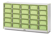Rainbow Accents® 25 Tub Mobile Storage - with Tubs  - Key Lime Green