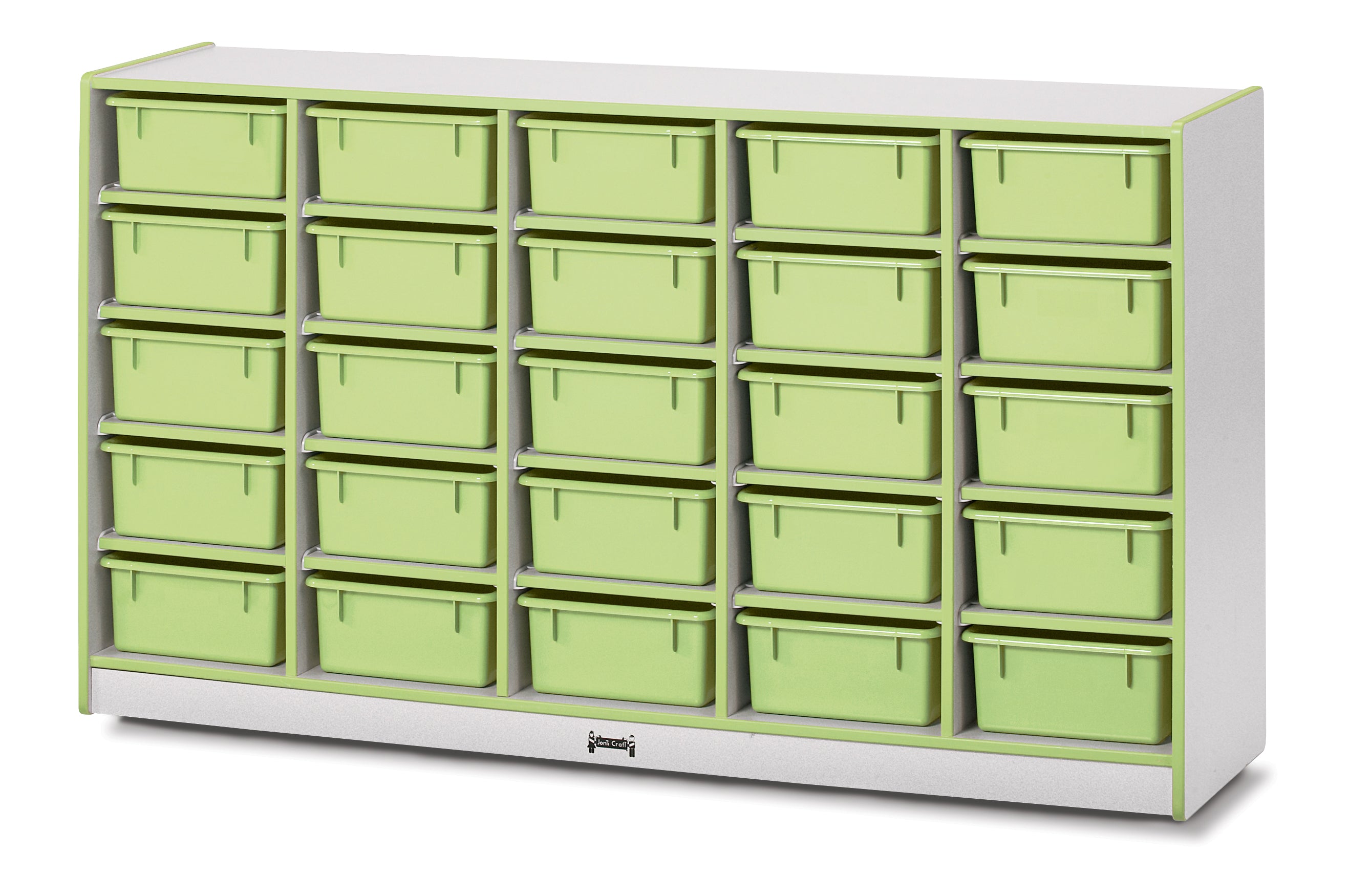 Rainbow Accents® 25 Tub Mobile Storage - with Tubs  - Key Lime Green