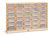 Jonti-Craft® 30 Tub Mobile Storage - with Clear Tubs - Plywood Back