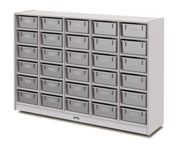 Rainbow Accents® 30 Tub Mobile Storage - with Tubs  - Gray